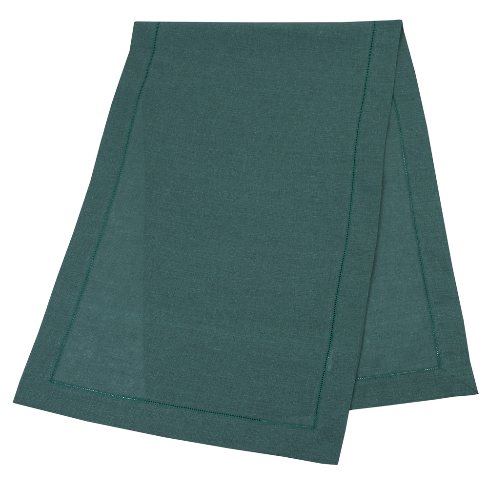 Доріжка лляна з мережкою NPL12, 45x140, Прямокутна, Однотонний, Вишивка, 100% льон