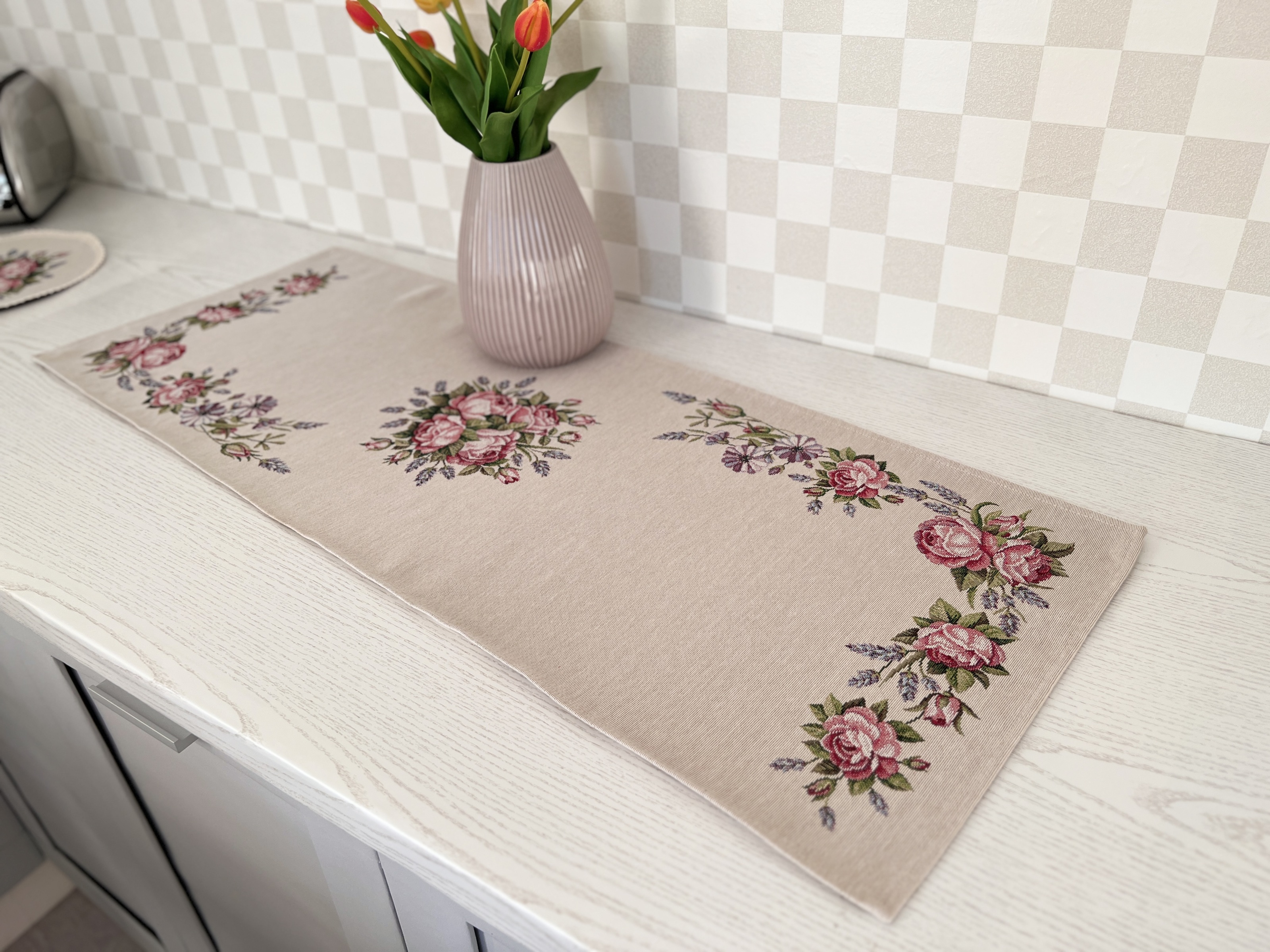 Доріжка гобеленова RUNNER1221 Limaso, 45x140, 140, 45, Прямокутна, Квітковий, Без люрексу, 75% поліестер, 22% бавовна, 3% акрил, Гобелен - фото 9