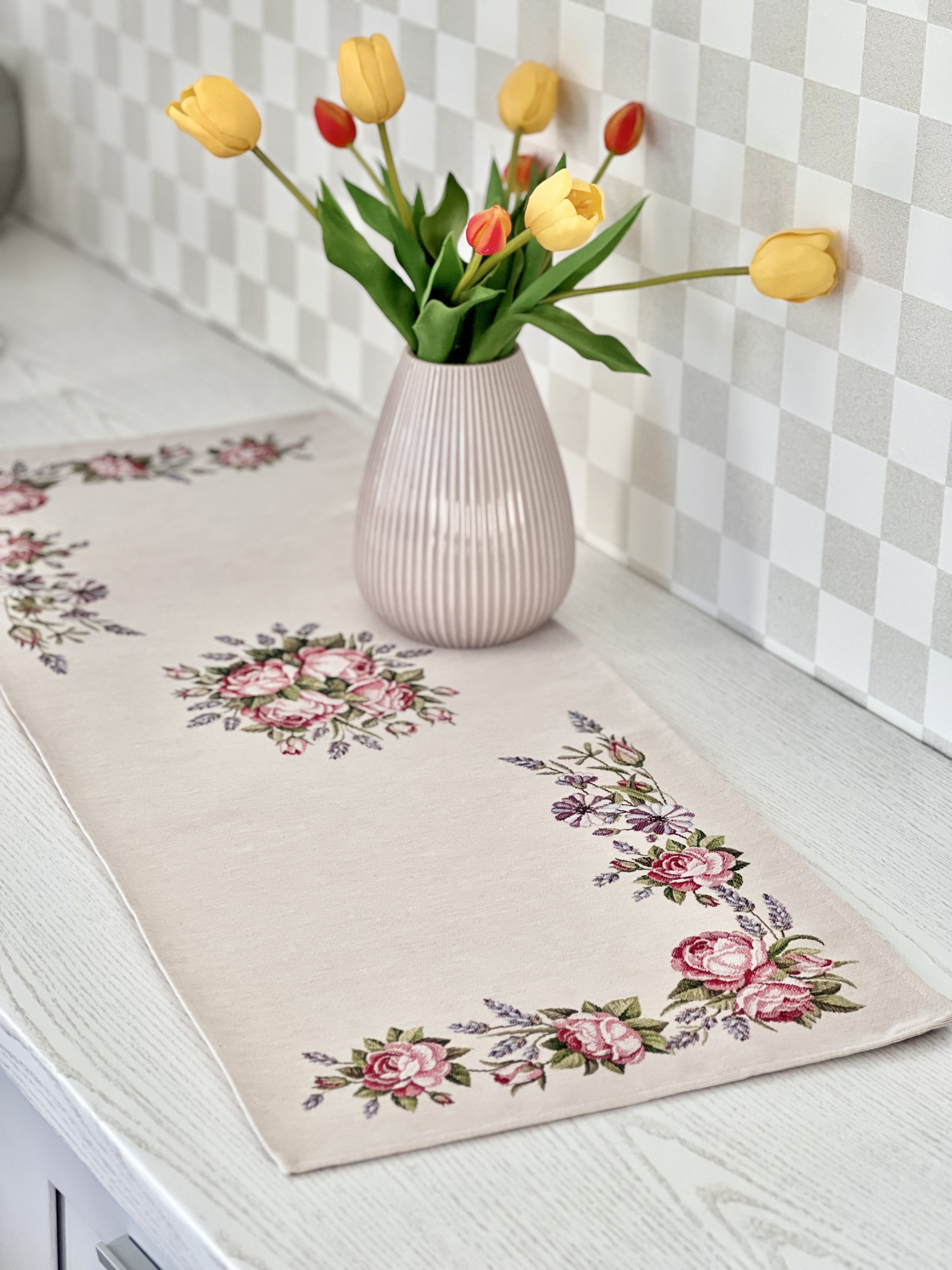 Доріжка гобеленова RUNNER1221 Limaso, 45x140, 140, 45, Прямокутна, Квітковий, Без люрексу, 75% поліестер, 22% бавовна, 3% акрил, Гобелен - фото 4