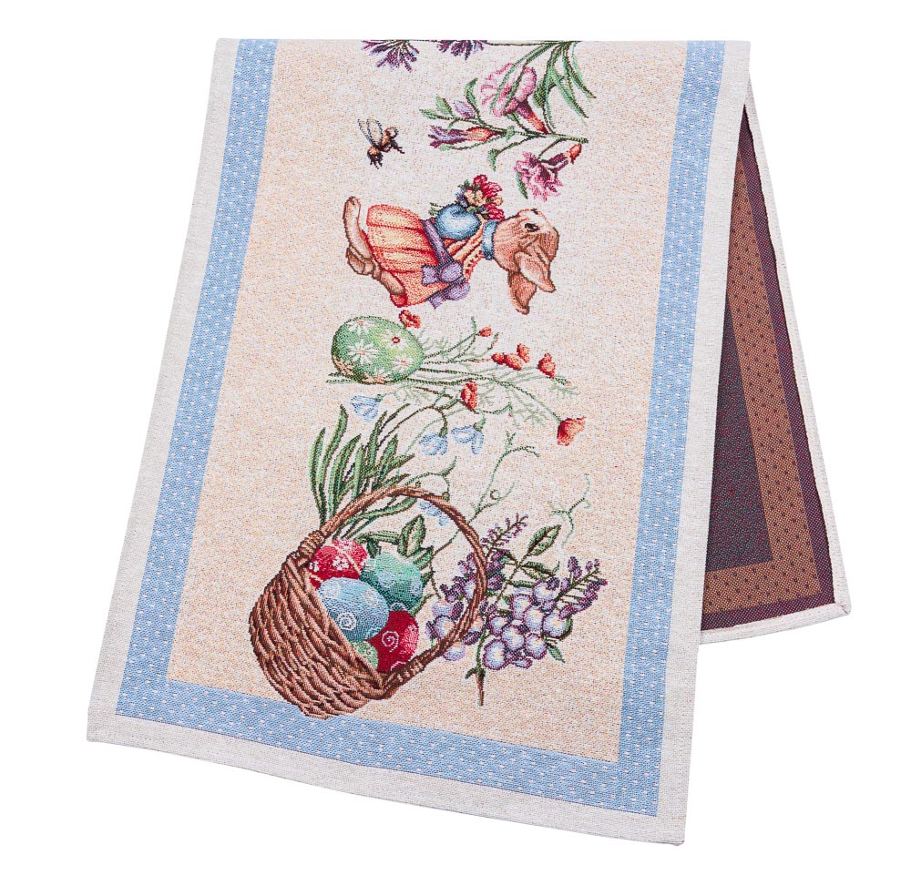 Доріжка гобеленова EASTER BEE Limaso, 37x100, 100, 37, Прямокутна, Великодній, Без люрексу, 75% поліестер, 22% бавовна, 3% акрил, Гобелен