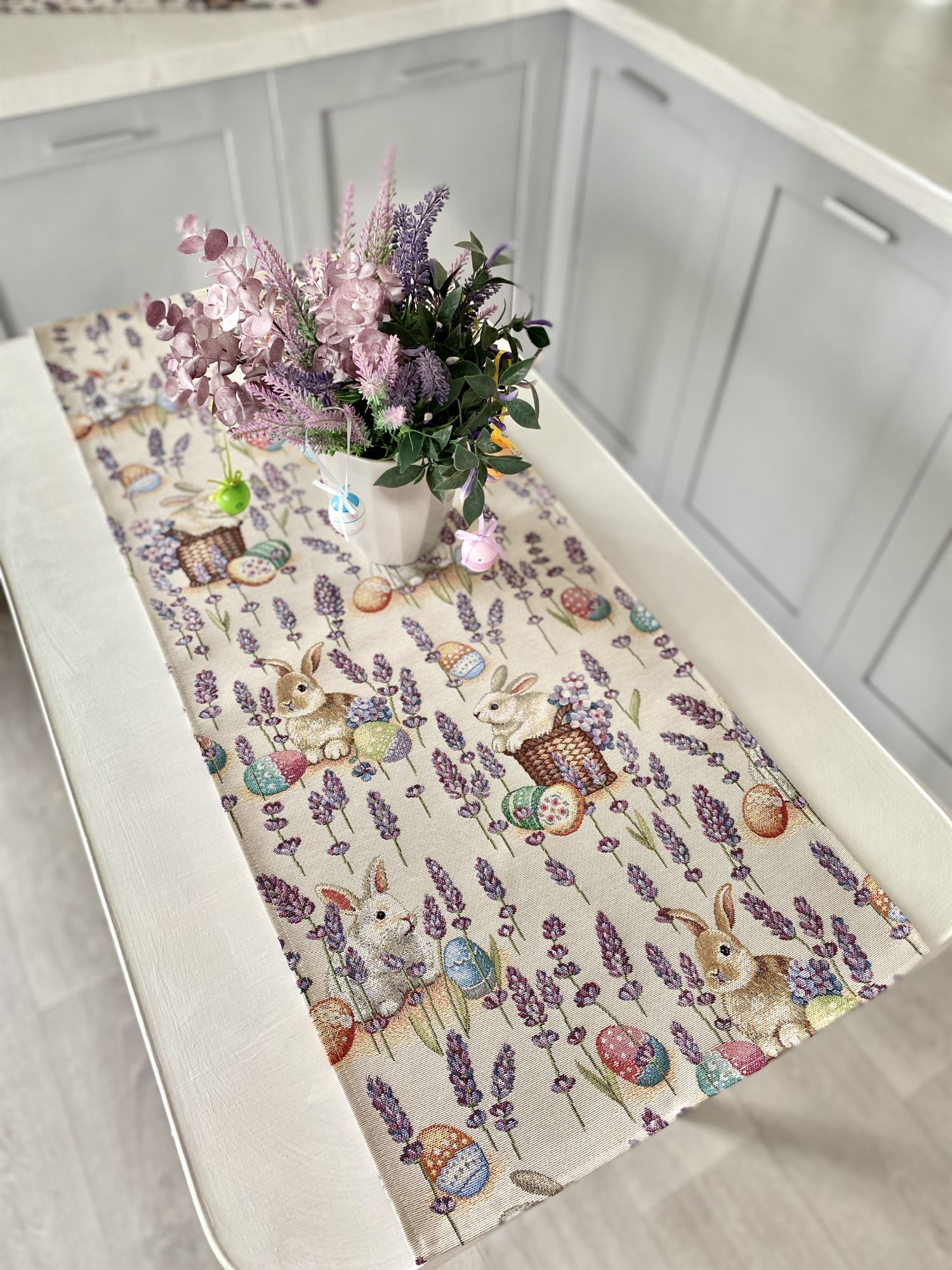 Доріжка гобеленова EDEN1018B Limaso, 45x140, 140, 45, Прямокутна, Великодній, Без люрексу, 75% поліестер, 22% бавовна, 3% акрил, Гобелен - фото 3