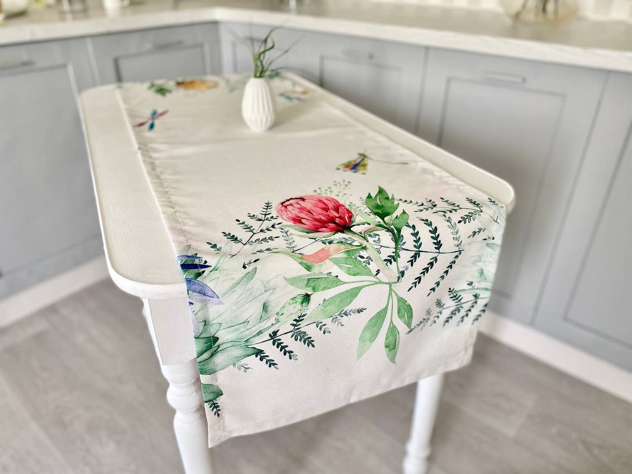 Доріжка з водовідштовхуючим покриттям MANTEL PROTEA, 40x100, Прямокутна, Квітковий, З водовідштовхуючим покриттям, 75% бавовна, 25% поліестер, Водовідштовхуючий - фото 5