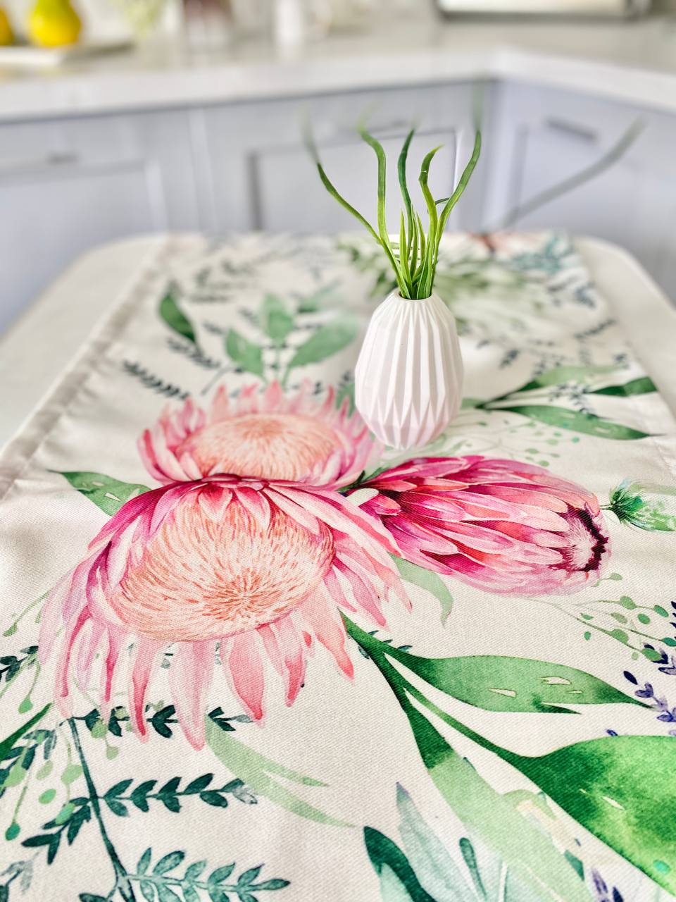 Доріжка з водовідштовхуючим покриттям MANTEL PROTEA, 40x100, Прямокутна, Квітковий, З водовідштовхуючим покриттям, 75% бавовна, 25% поліестер, Водовідштовхуючий - фото 2