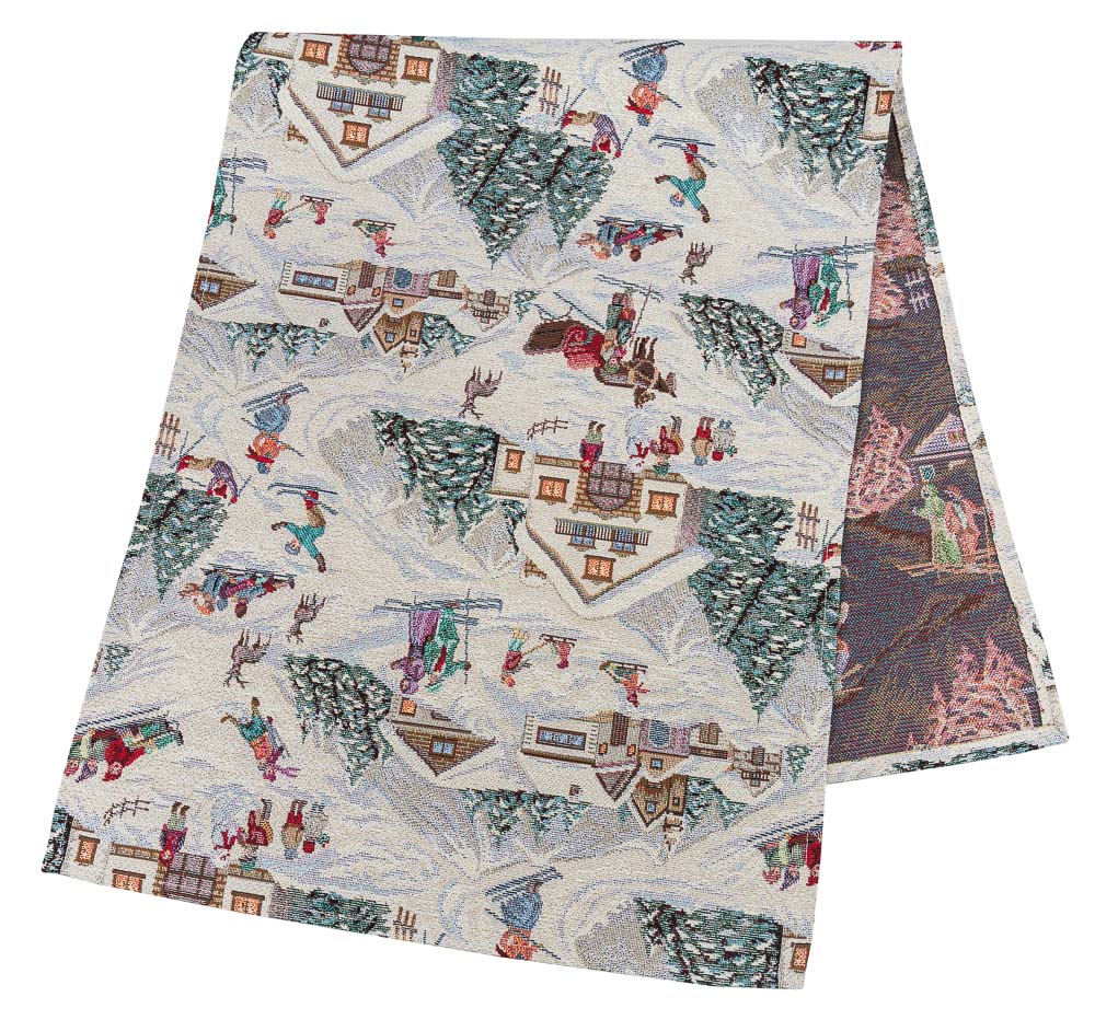 Доріжка гобеленова EDEN1004W Зимові канікули Limaso, 45x140, 140, 45, Прямокутна, Новорічний, Без люрексу, 75% поліестер, 22% бавовна, 3% акрил, Гобелен