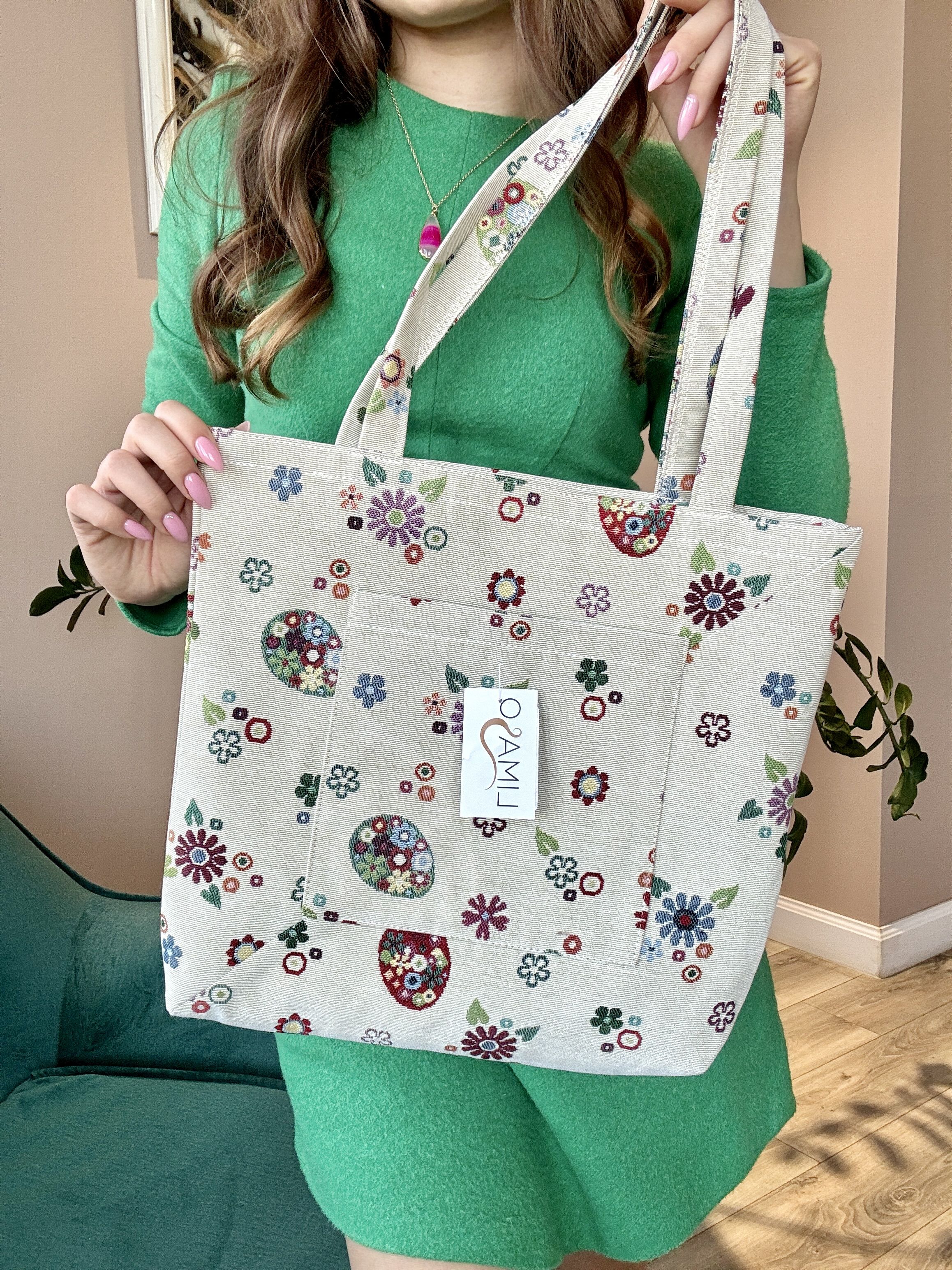 Сумка гобеленова EDEN274B Limaso, 36x36, Великодній, Без люрексу, 75% поліестер, 22% бавовна, 3% акрил, Гобелен - фото 2