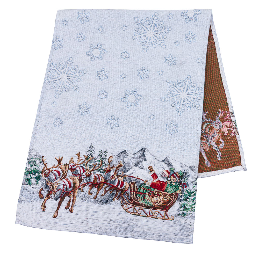 Доріжка гобеленова SLED Limaso, 45x140, 140, 45, Прямокутна, Новорічний, З мікрофіброю + срібним люрексом, 40% поліестер, 60% бавовна, Гобелен