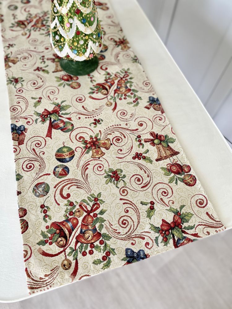 Доріжка гобеленова MIRRA Limaso, 45x140, 140, 45, Прямокутна, Новорічний, Золотий люрекс, 75% поліестер, 22% бавовна, 3% акрил, Гобелен - фото 5