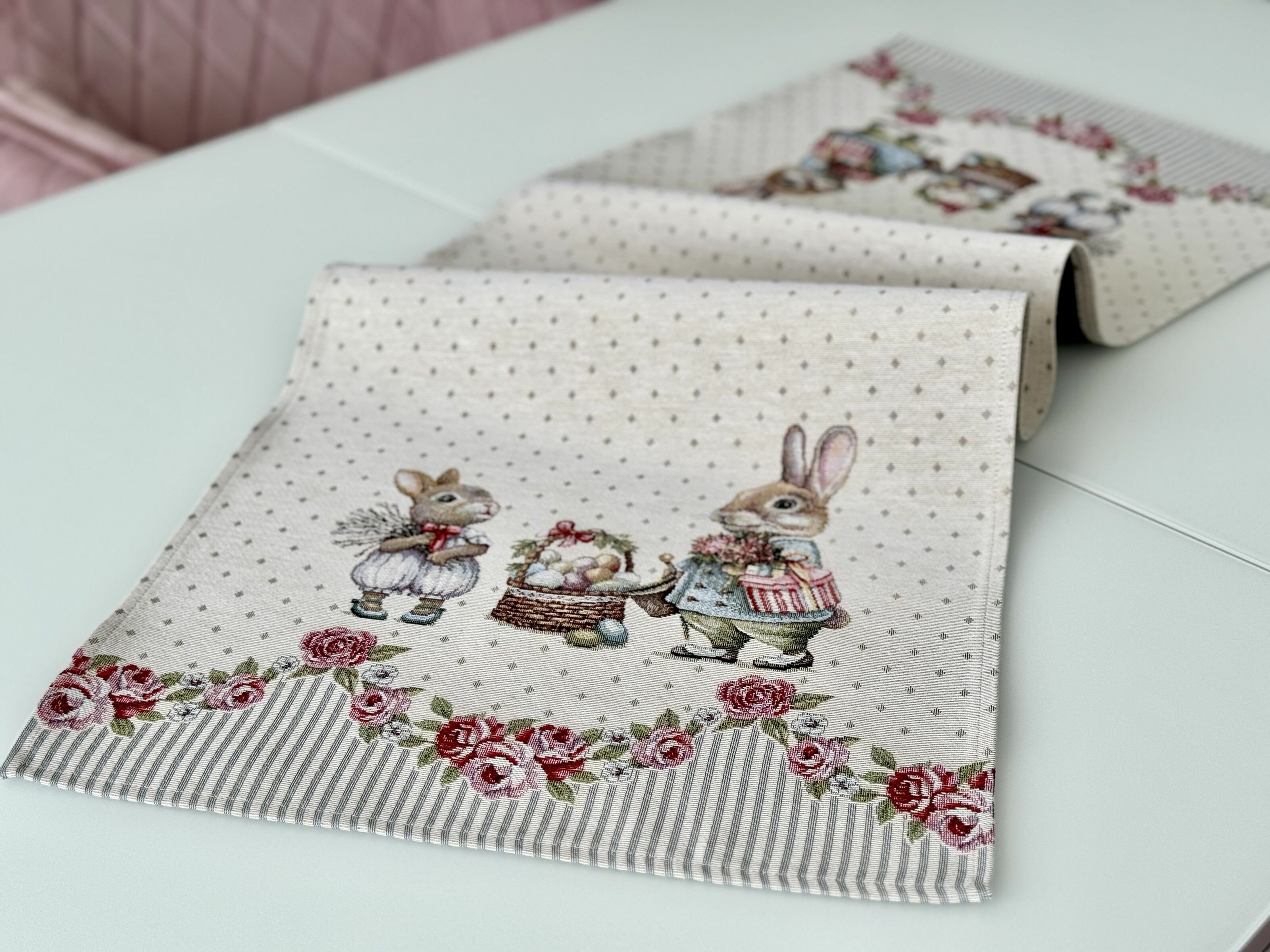 Доріжка гобеленова RUNNER1292GR Limaso, 45x140, 140, 45, Прямокутна, Великодній, Без люрексу, 75% поліестер, 22% бавовна, 3% акрил, Гобелен - фото 6