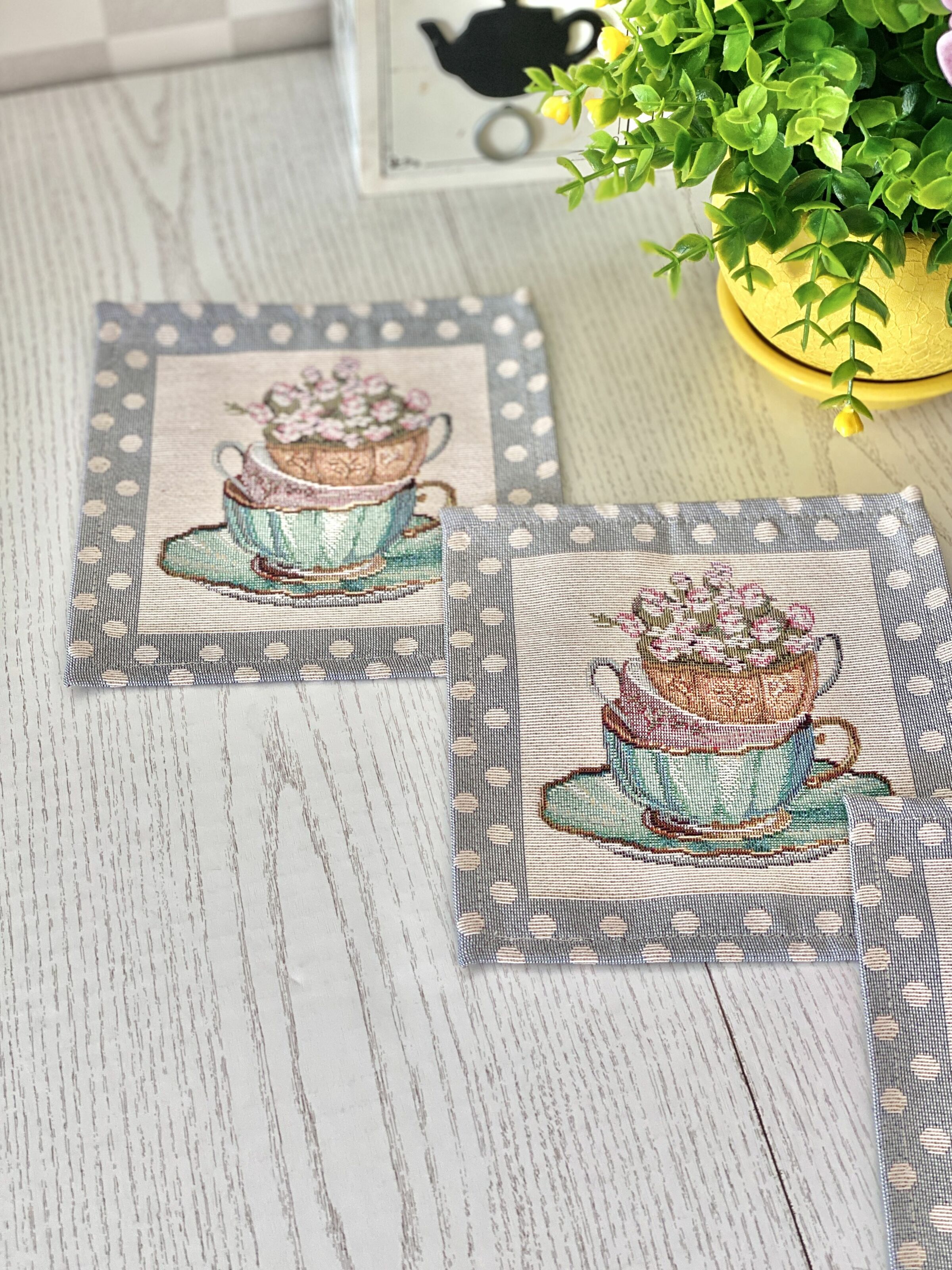 Серветка гобеленова RUNNER1236GR Limaso, 17x18, Квадратна, Повсякденний, Без люрексу, 75% поліестер, 22% бавовна, 3% акрил, Гобелен - фото 3