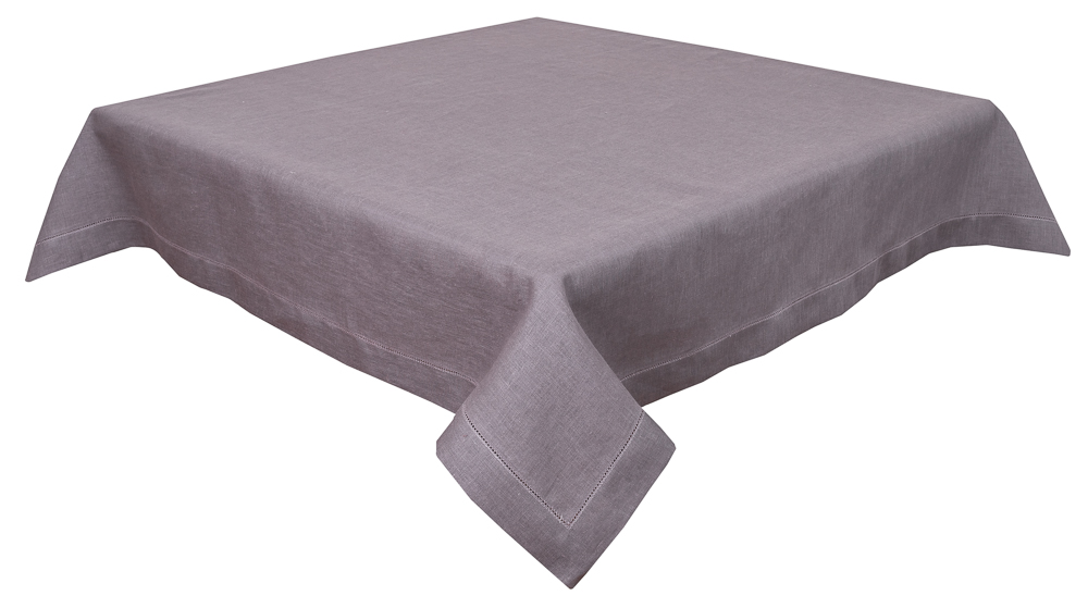 Скатертина лляна з мережкою SKL07, 160x300, Прямокутна, Однотонний, Вишивка, 100% льон