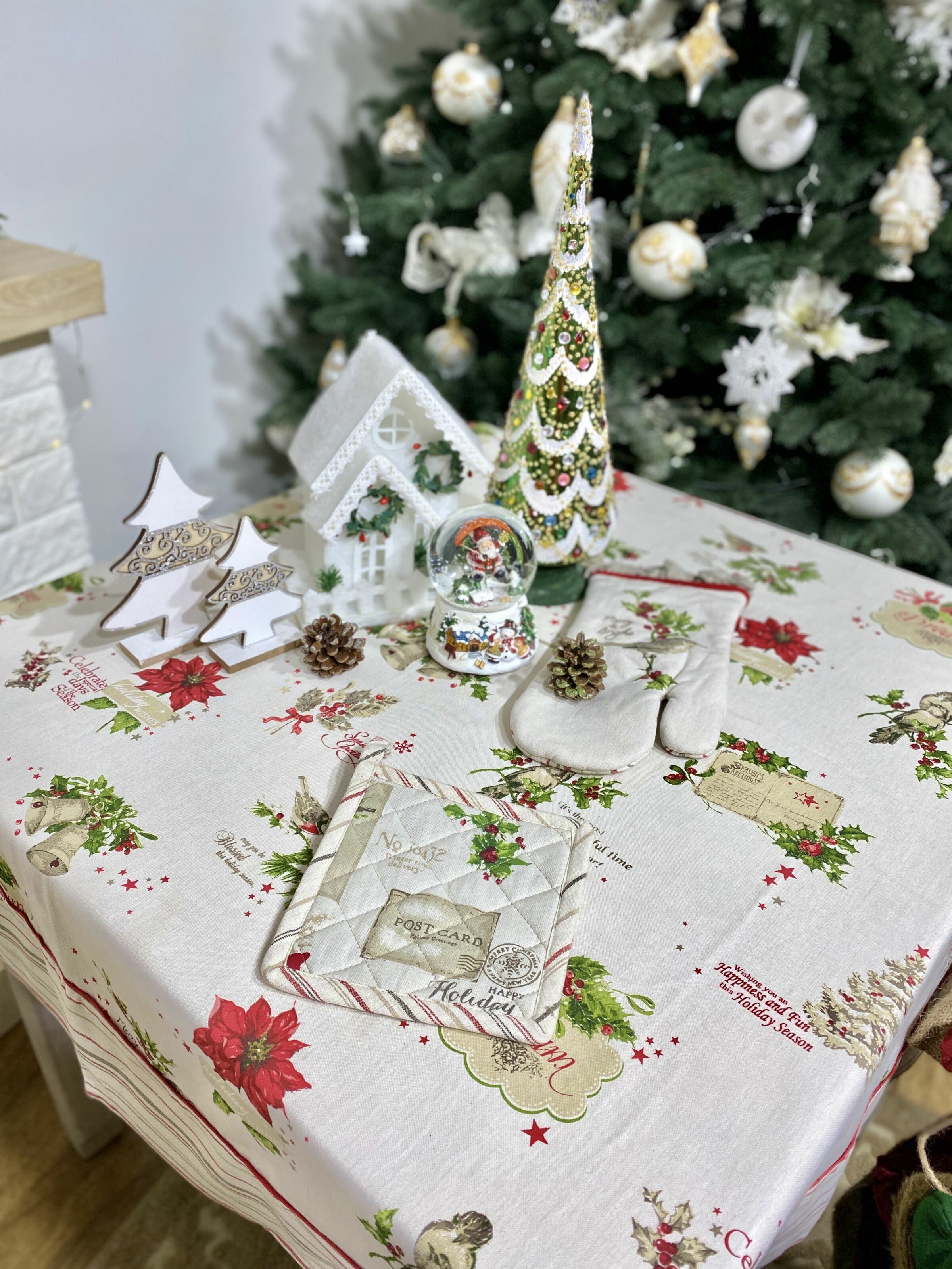 Скатертина "Holiday Wishes", 150x250, Прямокутна, Новорічний, Принт, 100% бавовна - фото 8