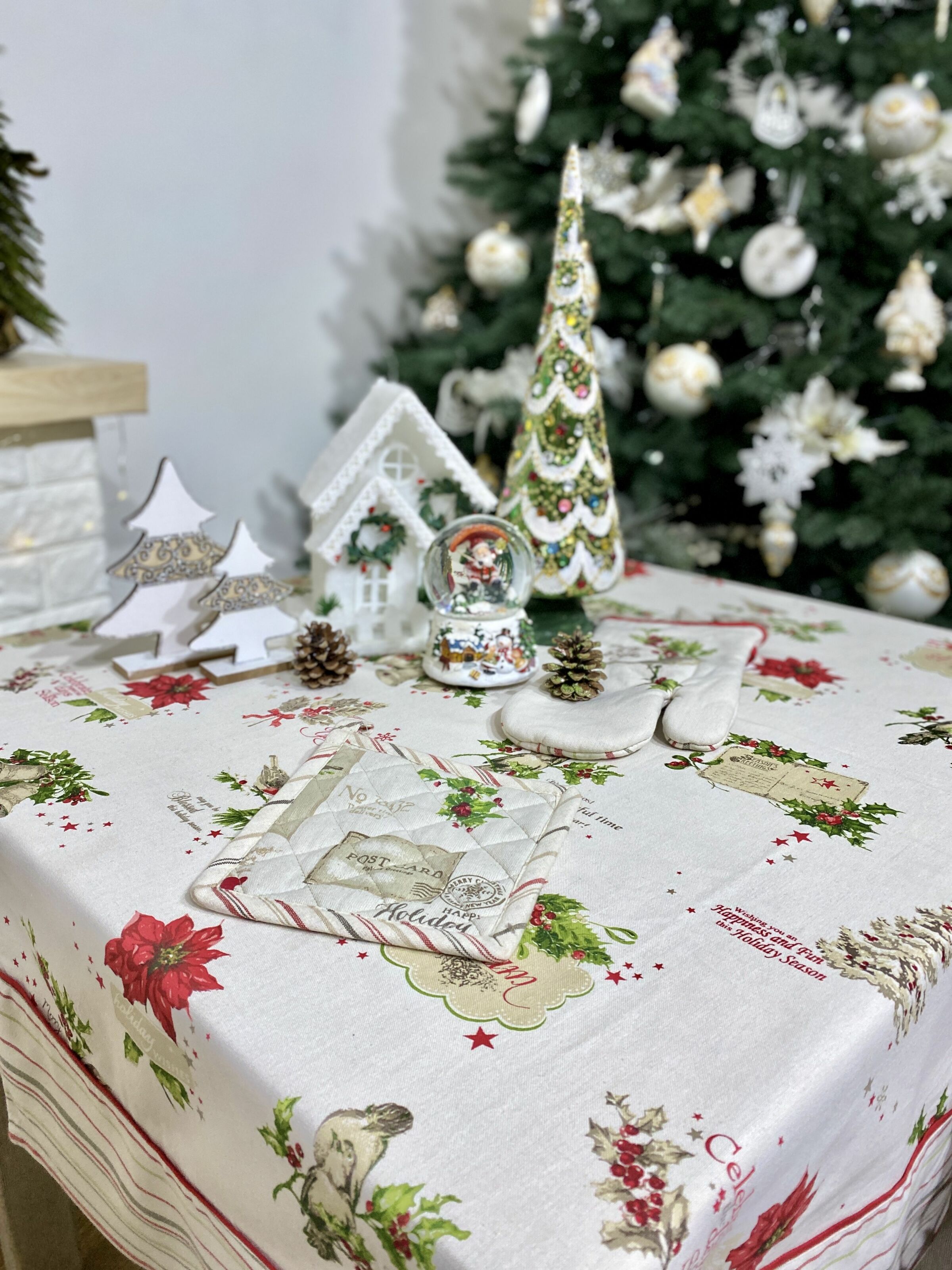 Скатертина "Holiday Wishes", 150x250, Прямокутна, Новорічний, Принт, 100% бавовна - фото 6