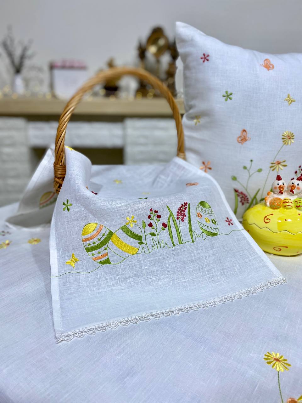 Рушничок у великодній кошик RKVV03, 31x65, Прямокутна, Великодній, Вишивка, 100% льон - фото 4