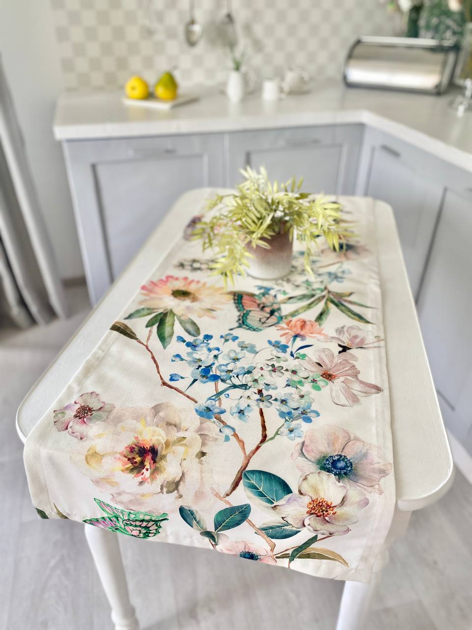 Доріжка з водовідштовхуючим покриттям MANTEL NAPOLES, 45x145, Прямокутна, Квітковий, З водовідштовхуючим покриттям, 75% бавовна, 25% поліестер, Водовідштовхуючий - фото 7