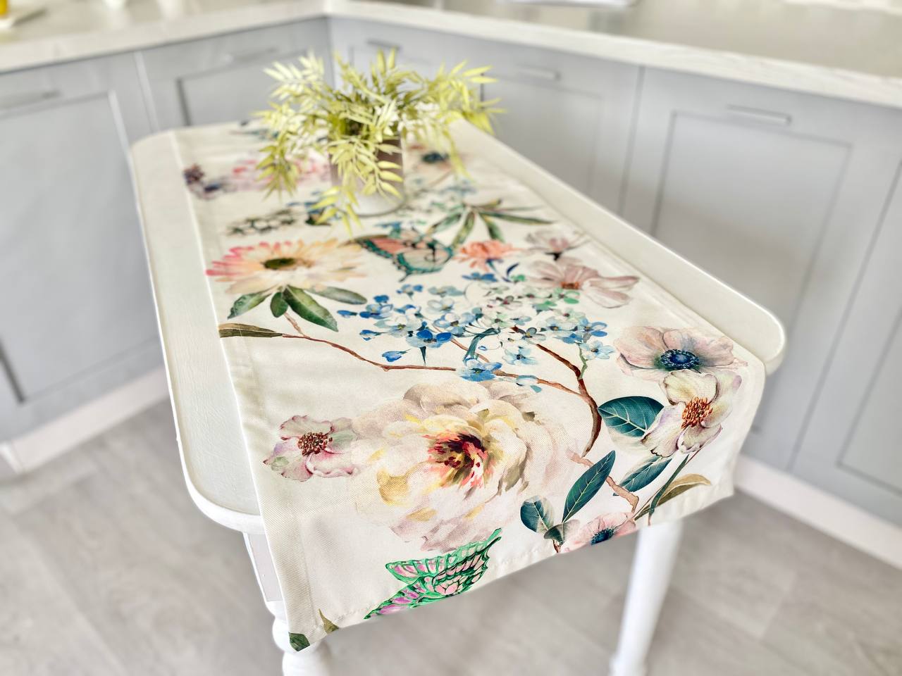 Доріжка з водовідштовхуючим покриттям MANTEL NAPOLES, 45x145, Прямокутна, Квітковий, З водовідштовхуючим покриттям, 75% бавовна, 25% поліестер, Водовідштовхуючий - фото 10