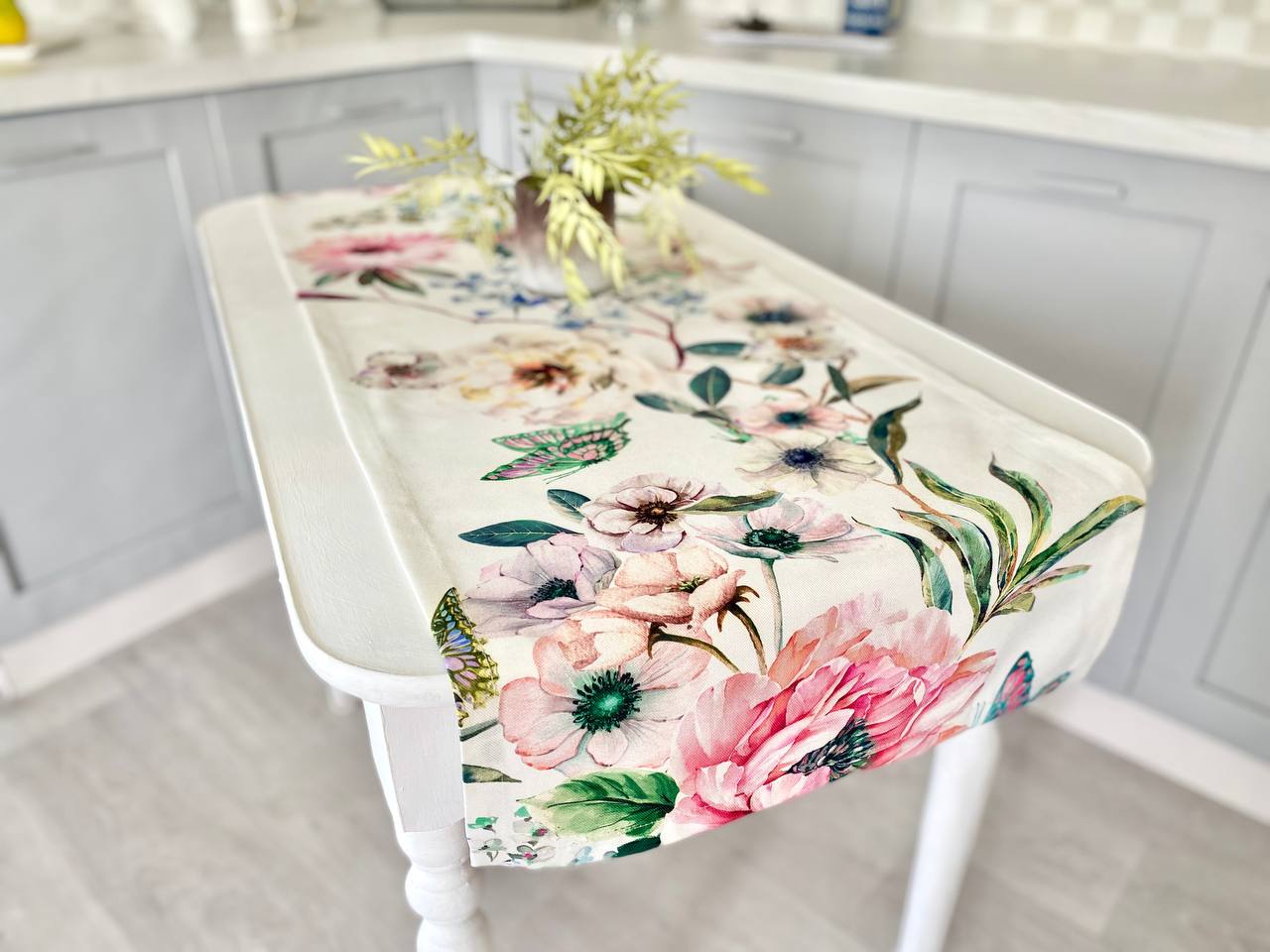 Доріжка з водовідштовхуючим покриттям MANTEL NAPOLES, 45x145, Прямокутна, Квітковий, З водовідштовхуючим покриттям, 75% бавовна, 25% поліестер, Водовідштовхуючий - фото 11