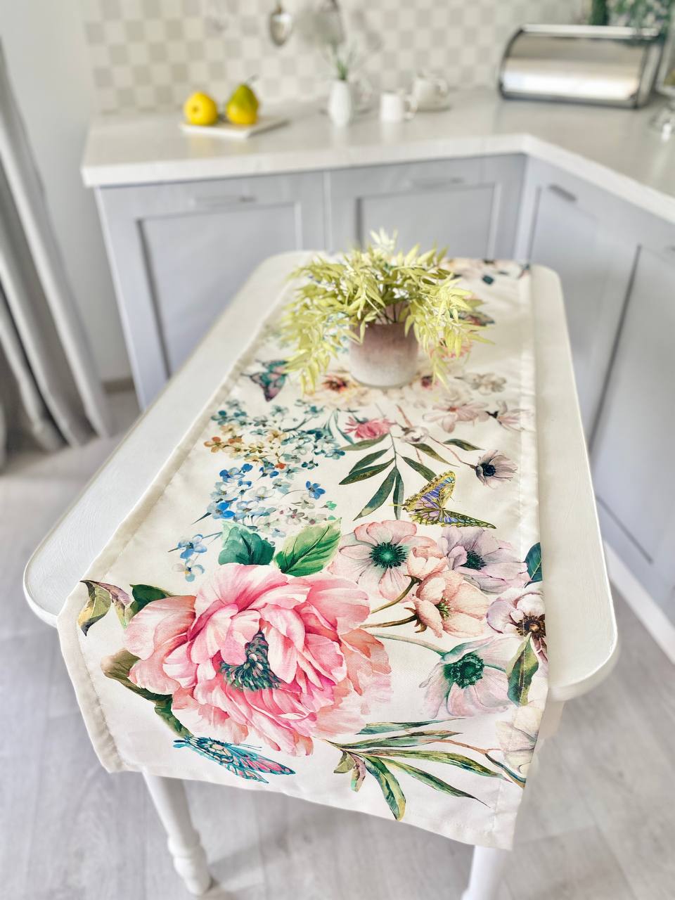 Доріжка з водовідштовхуючим покриттям MANTEL NAPOLES, 45x145, Прямокутна, Квітковий, З водовідштовхуючим покриттям, 75% бавовна, 25% поліестер, Водовідштовхуючий - фото 6