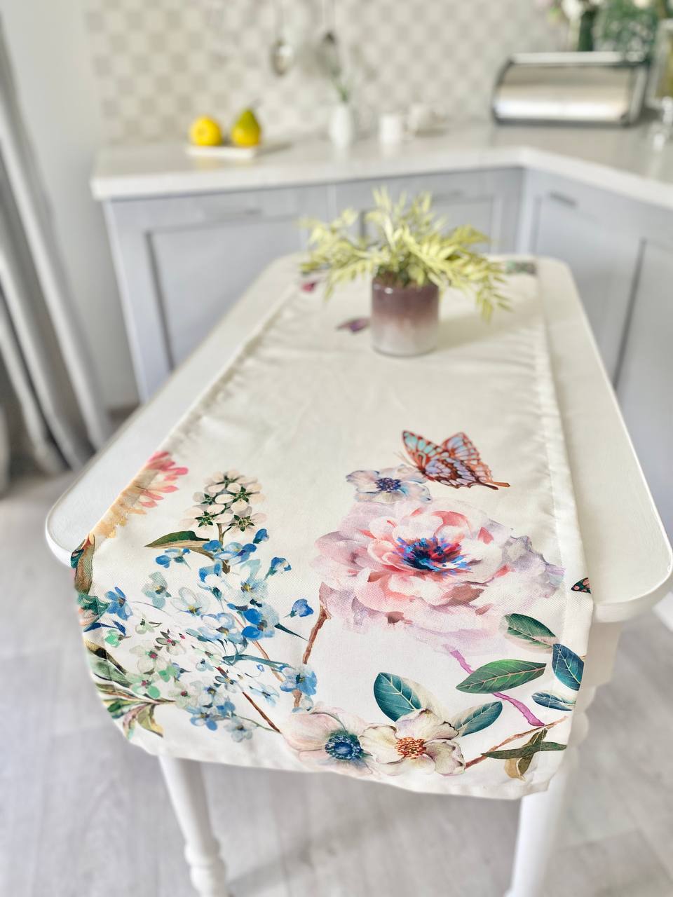 Доріжка з водовідштовхуючим покриттям MANTEL NAPOLES, 45x145, Прямокутна, Квітковий, З водовідштовхуючим покриттям, 75% бавовна, 25% поліестер, Водовідштовхуючий - фото 3