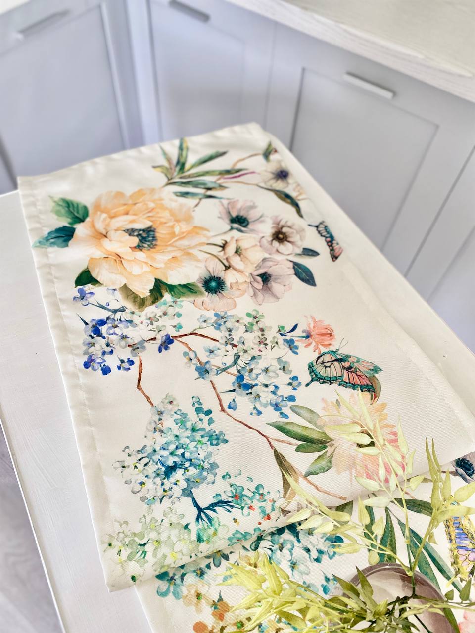 Доріжка з водовідштовхуючим покриттям MANTEL NAPOLES, 45x145, Прямокутна, Квітковий, З водовідштовхуючим покриттям, 75% бавовна, 25% поліестер, Водовідштовхуючий - фото 8