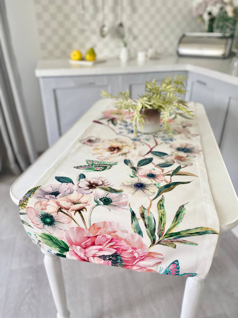 Доріжка з водовідштовхуючим покриттям MANTEL NAPOLES, 45x145, Прямокутна, Квітковий, З водовідштовхуючим покриттям, 75% бавовна, 25% поліестер, Водовідштовхуючий - фото 12