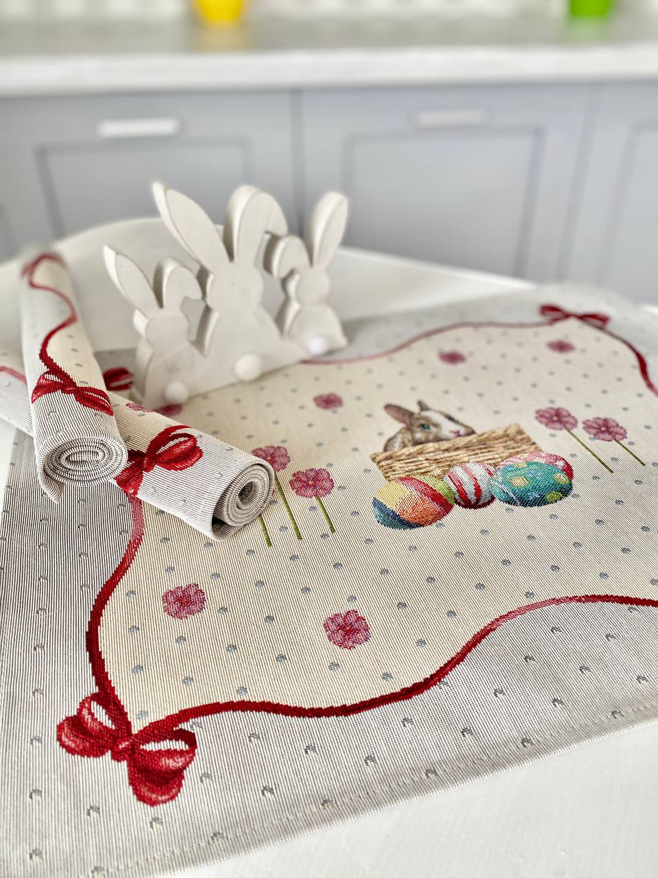 Серветка гобеленова RUNNER647 Limaso, 37x49, Прямокутна, Великодній, Без люрексу, 75% поліестер, 22% бавовна, 3% акрил, Гобелен - фото 3