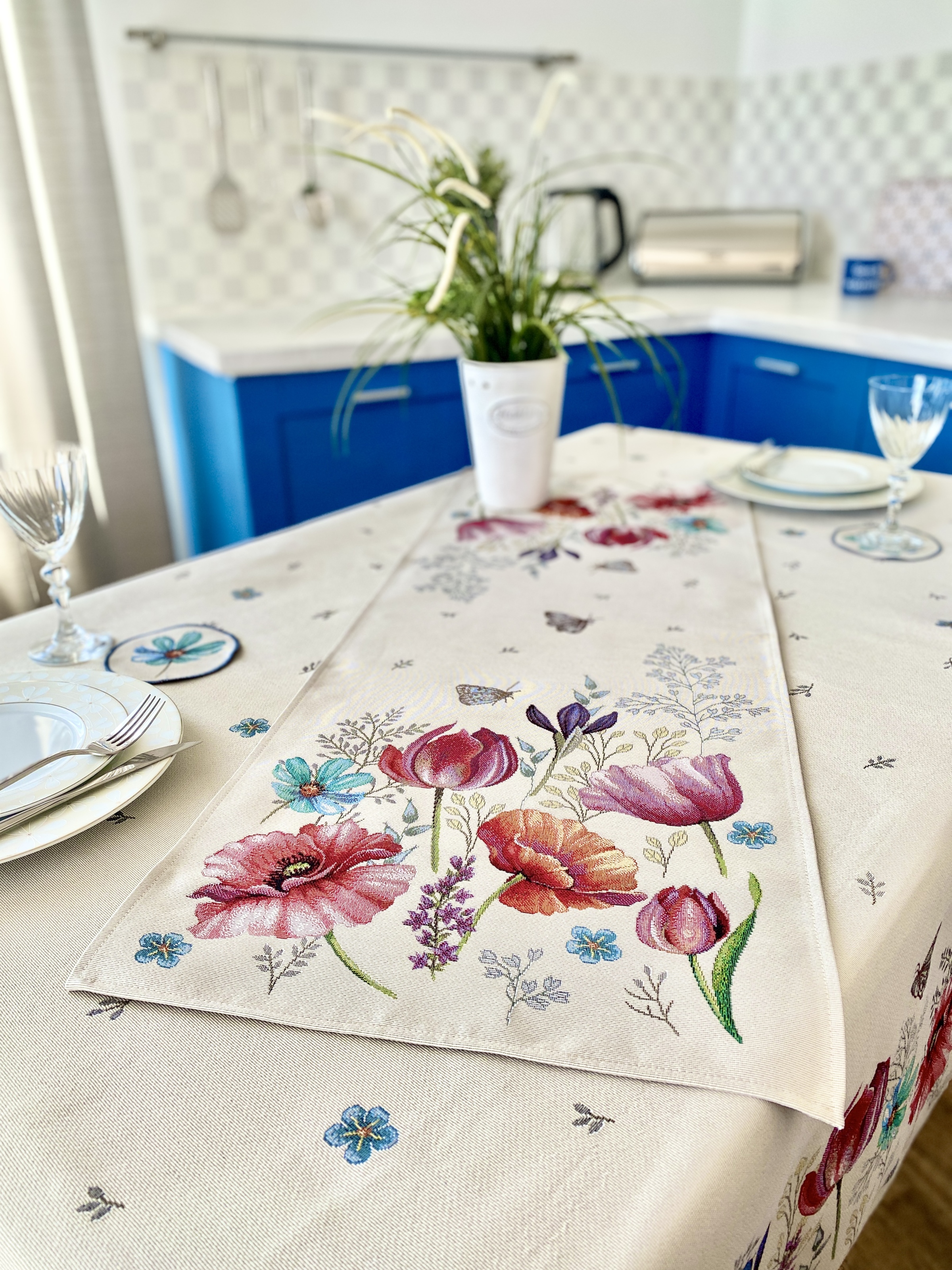 Доріжка гобеленова RUNNER1002 Limaso, 45x140, 140, 45, Прямокутна, Квітковий, Без люрексу, 75% поліестер, 22% бавовна, 3% акрил, Гобелен - фото 3