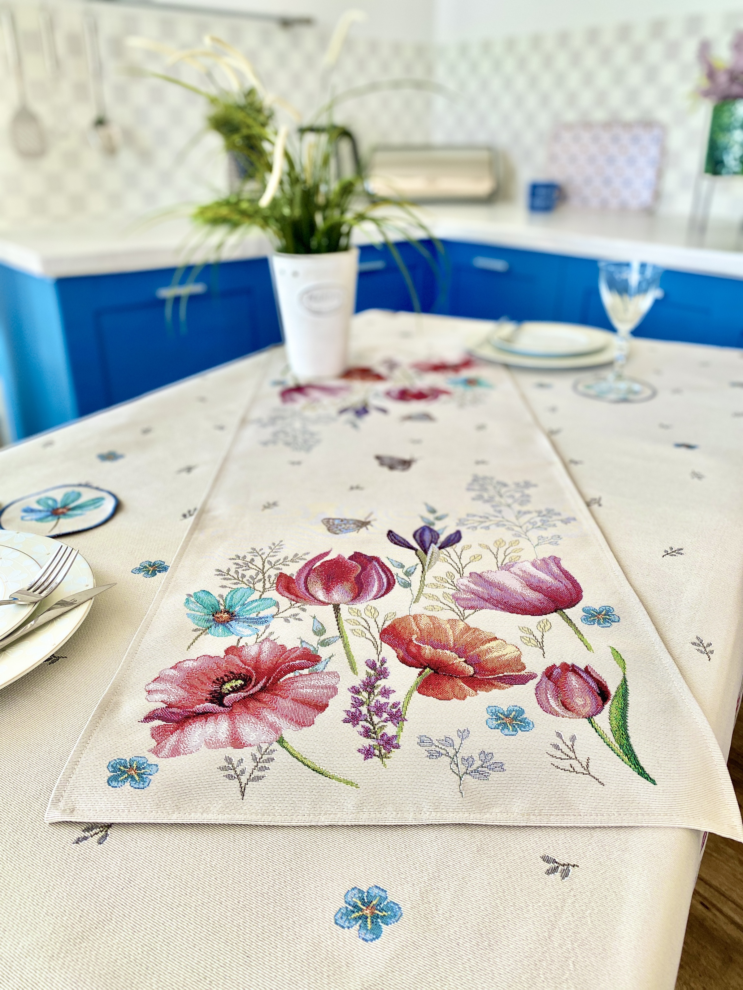 Доріжка гобеленова RUNNER1002 Limaso, 45x140, 140, 45, Прямокутна, Квітковий, Без люрексу, 75% поліестер, 22% бавовна, 3% акрил, Гобелен - фото 5