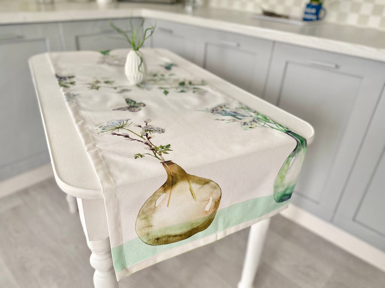 Доріжка з водовідштовхуючим покриттям MANTEL259, 45x130, Прямокутна, Квітковий, З водовідштовхуючим покриттям, 75% бавовна, 25% поліестер, Водовідштовхуючий - фото 6