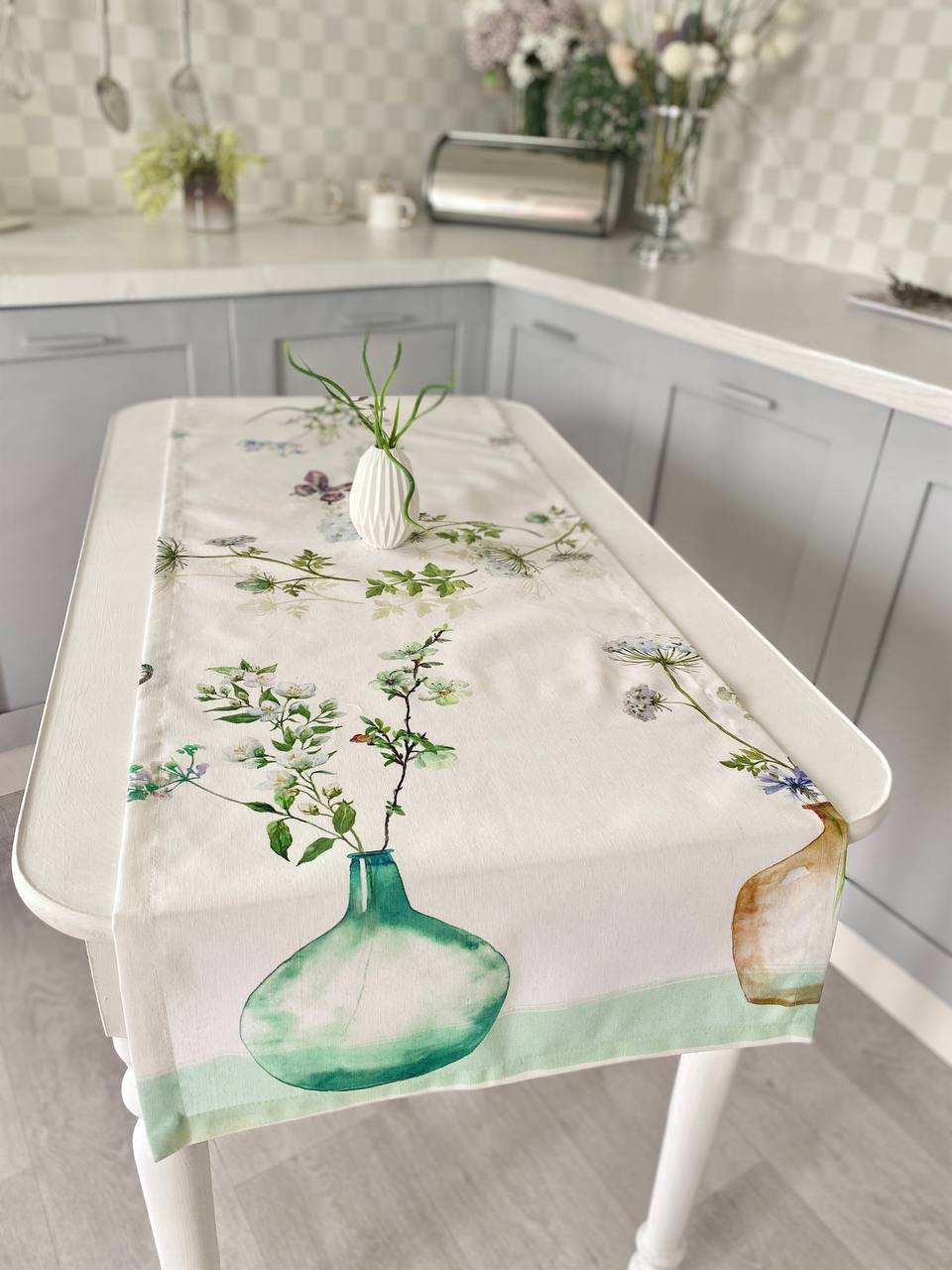 Доріжка з водовідштовхуючим покриттям MANTEL259, 45x130, Прямокутна, Квітковий, З водовідштовхуючим покриттям, 75% бавовна, 25% поліестер, Водовідштовхуючий - фото 4