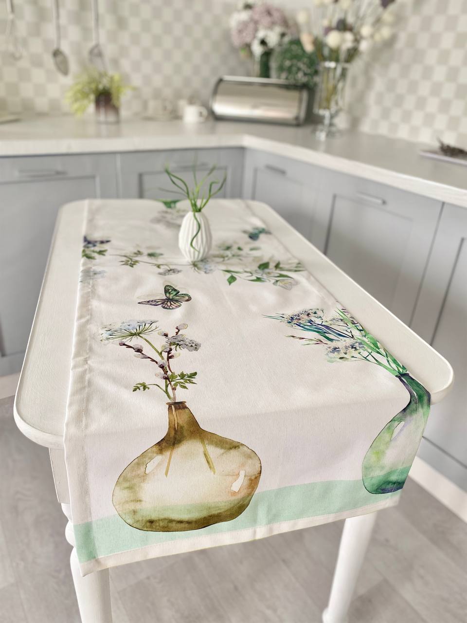 Доріжка з водовідштовхуючим покриттям MANTEL259, 45x130, Прямокутна, Квітковий, З водовідштовхуючим покриттям, 75% бавовна, 25% поліестер, Водовідштовхуючий - фото 2