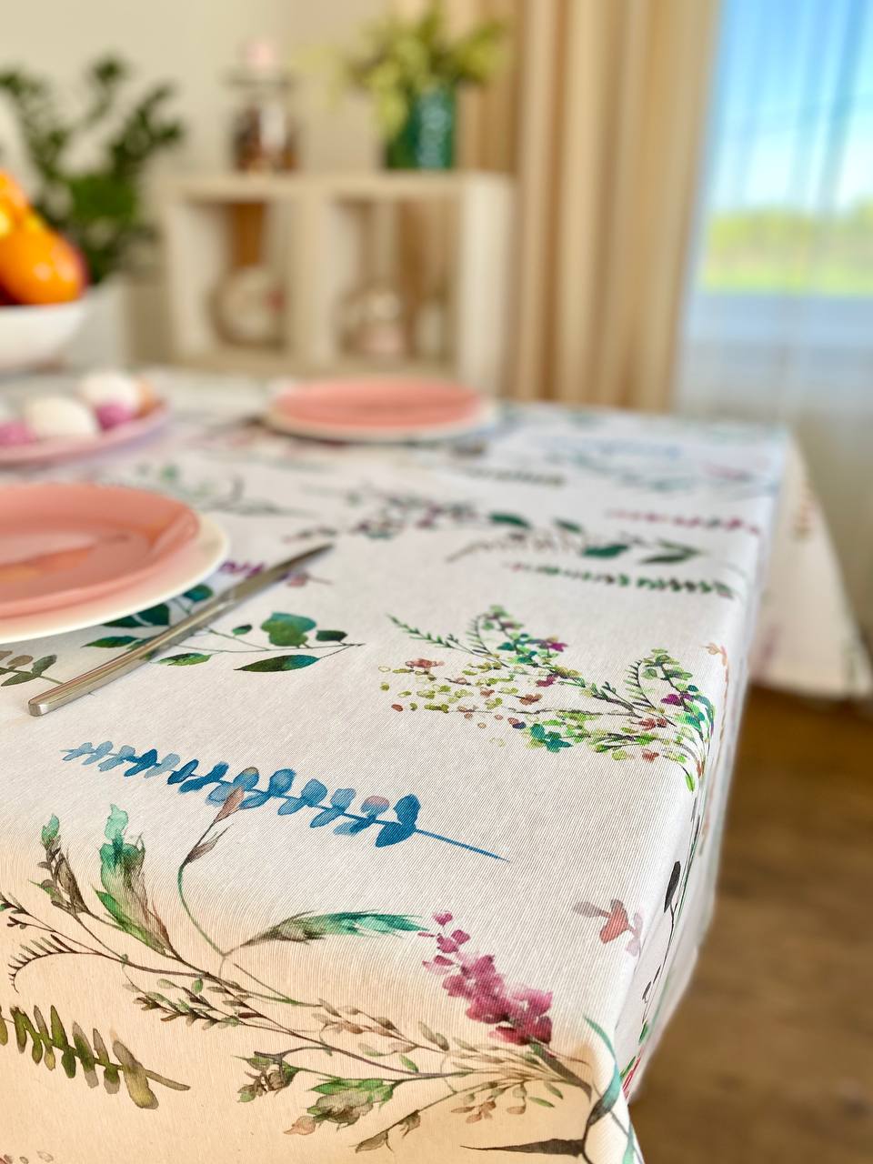 Скатертина з водовідштовхуючим покриттям MANTEL470, 130x130, Прямокутна, Квітковий, З водовідштовхуючим покриттям, 75% бавовна, 25% поліестер, Водовідштовхуючий - фото 15