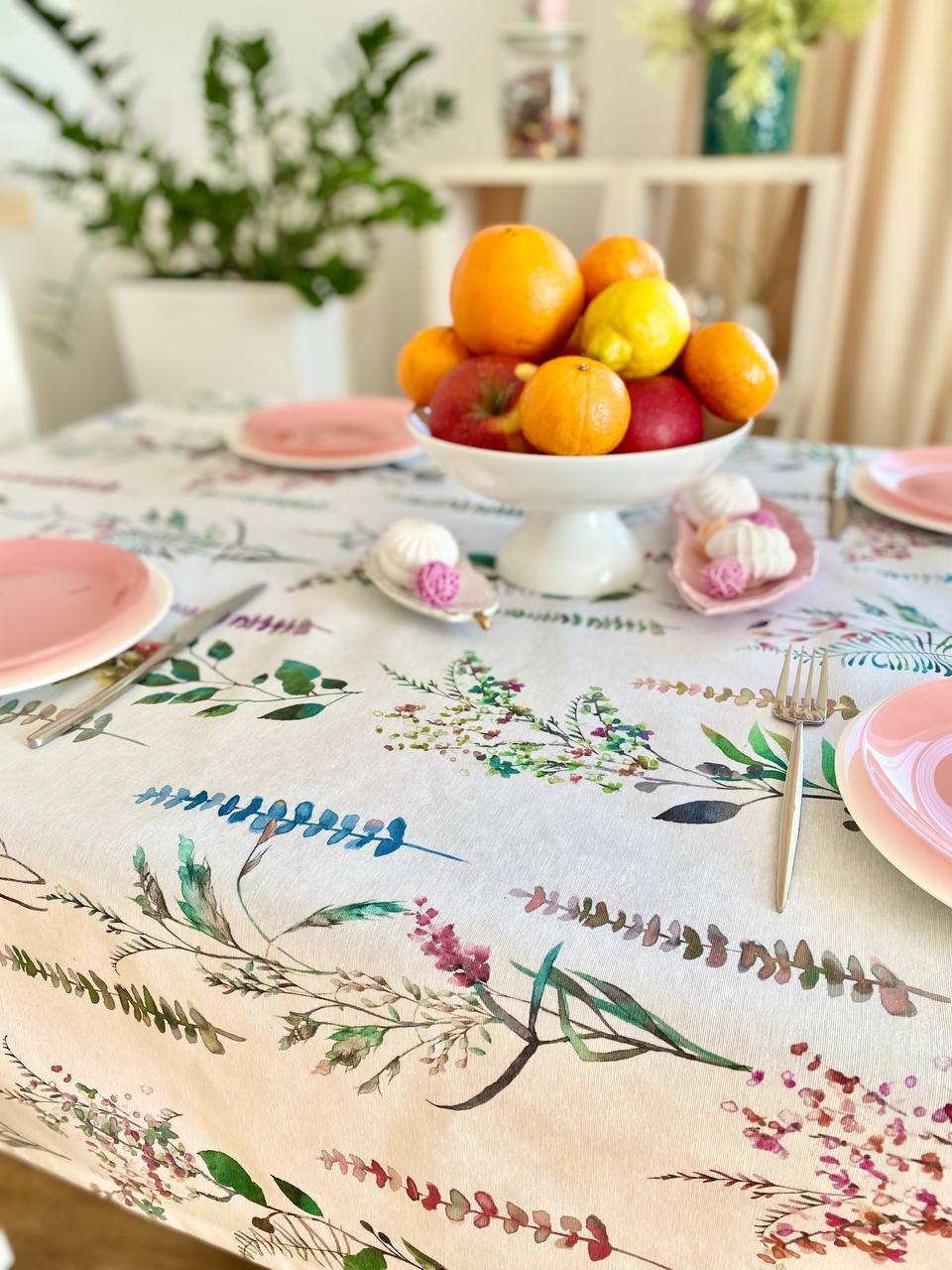 Скатертина з водовідштовхуючим покриттям MANTEL470, 130x130, Прямокутна, Квітковий, З водовідштовхуючим покриттям, 75% бавовна, 25% поліестер, Водовідштовхуючий - фото 13