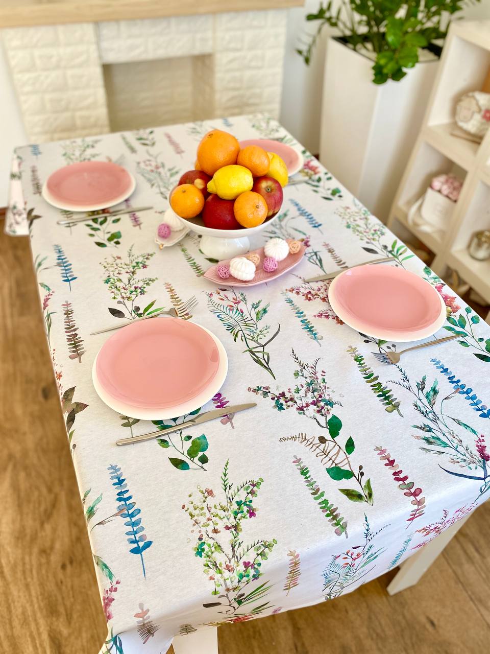 Скатертина з водовідштовхуючим покриттям MANTEL470, 130x130, Прямокутна, Квітковий, З водовідштовхуючим покриттям, 75% бавовна, 25% поліестер, Водовідштовхуючий - фото 12