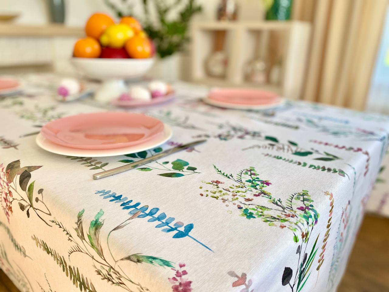 Скатертина з водовідштовхуючим покриттям MANTEL470, 130x130, Прямокутна, Квітковий, З водовідштовхуючим покриттям, 75% бавовна, 25% поліестер, Водовідштовхуючий - фото 17