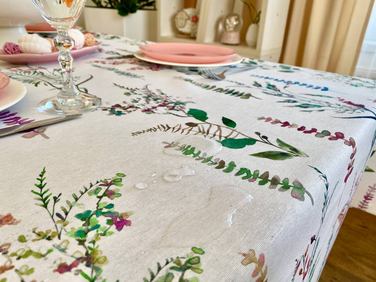 Скатертина з водовідштовхуючим покриттям MANTEL470, 130x130, Прямокутна, Квітковий, З водовідштовхуючим покриттям, 75% бавовна, 25% поліестер, Водовідштовхуючий - фото 19