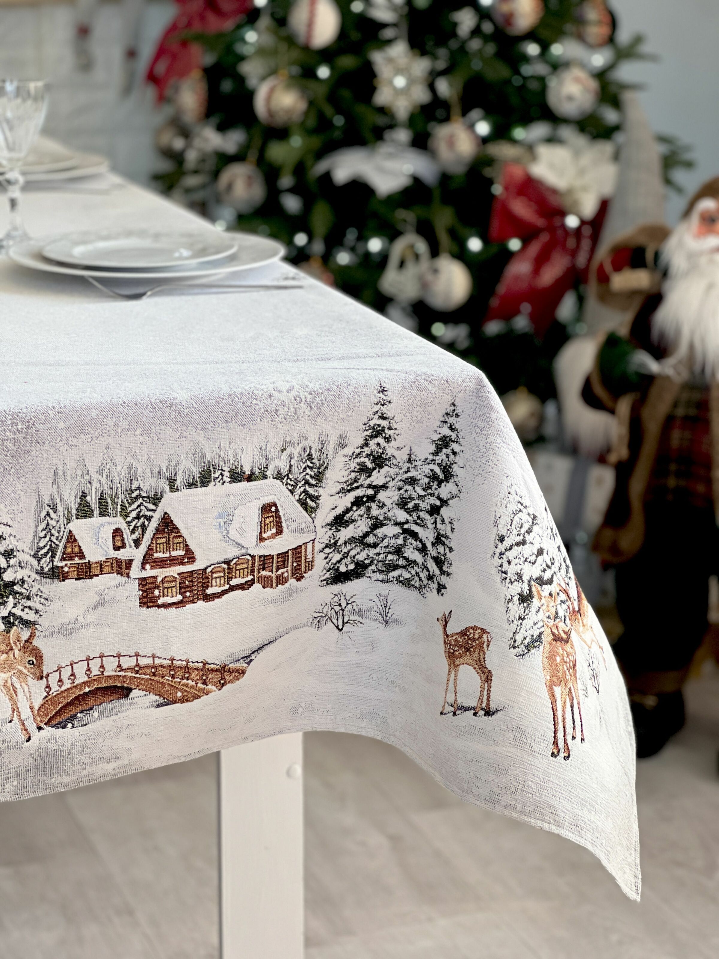 Скатертина гобеленова WINTER Limaso, 137х180, Прямокутна, Новорічний, Без люрексу, з мікрофібою, 80% поліестер, 15% бавовна, 5% акрил, Гобелен - фото 11