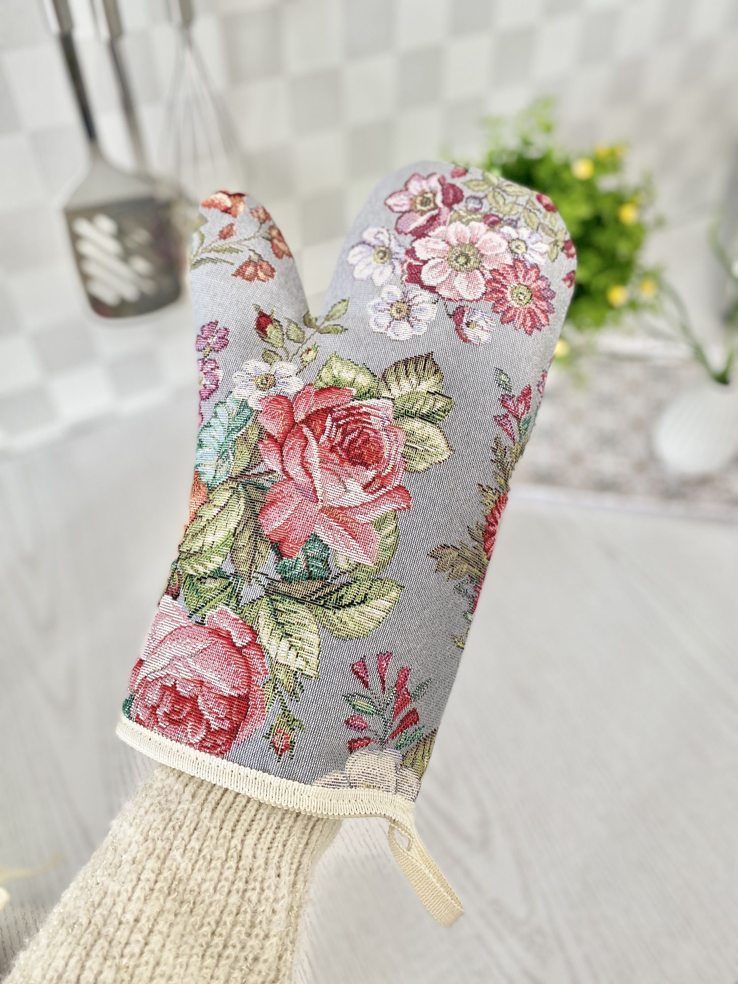 Рукавиця кухонна гобеленова EDEN1175GR Limaso, 17x30, Повсякденний, Без люрексу, 75% поліестер, 22% бавовна, 3% акрил, Гобелен - фото 2