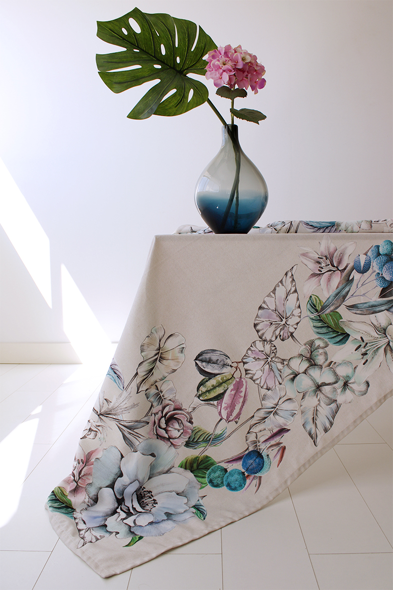 Скатертина з водовідштовхуючим покриттям MANTEL LICHI, 150x235, Прямокутна, Квітковий, З водовідштовхуючим покриттям, 75% бавовна, 25% поліестер, Водовідштовхуючий - фото 5