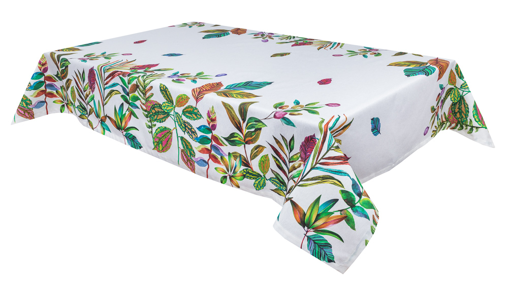 Скатертина з водовідштовхуючим покриттям MANTEL488, 134x240, Прямокутна, Квітковий, З водовідштовхуючим покриттям, 75% бавовна, 25% поліестер, Водовідштовхуючий