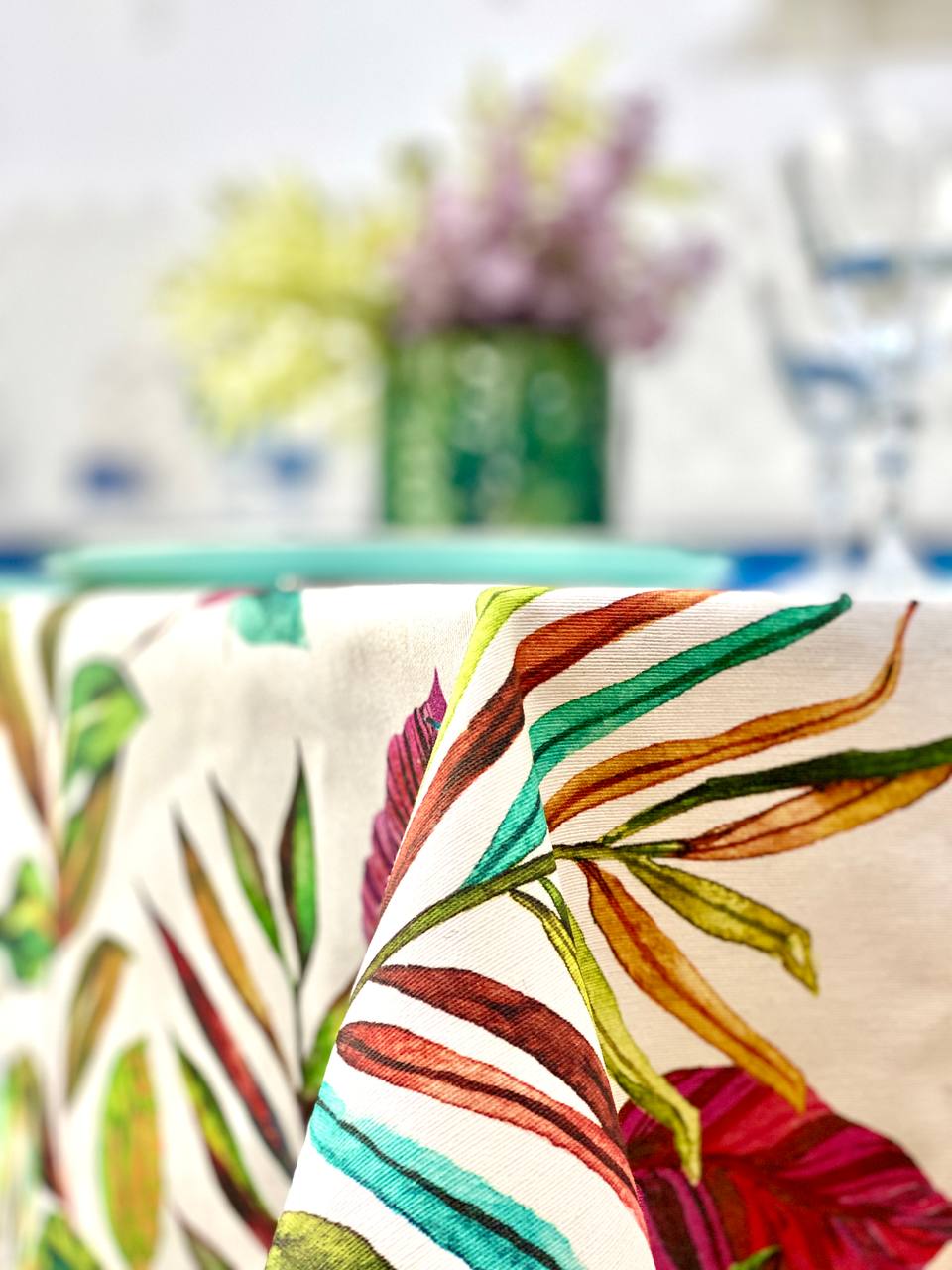 Скатертина з водовідштовхуючим покриттям MANTEL488, 134x240, Прямокутна, Квітковий, З водовідштовхуючим покриттям, 75% бавовна, 25% поліестер, Водовідштовхуючий - фото 4