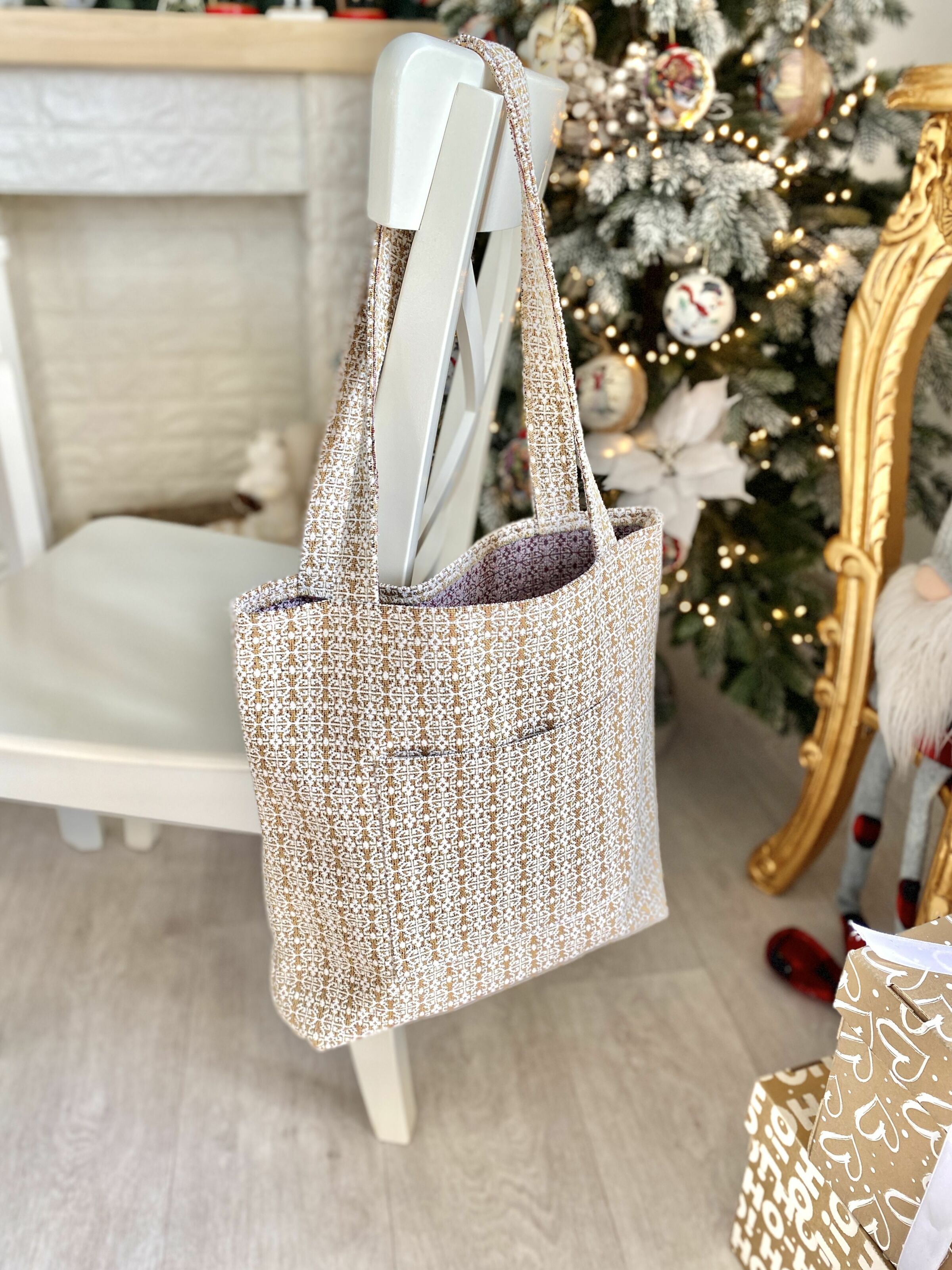 Сумка гобеленова BENASK-SM36 Limaso, 36x36, Квадратна, Новорічний, Без люрексу, з мікрофібою, 75% поліестер, 22% бавовна, 3% акрил, Гобелен - фото 3