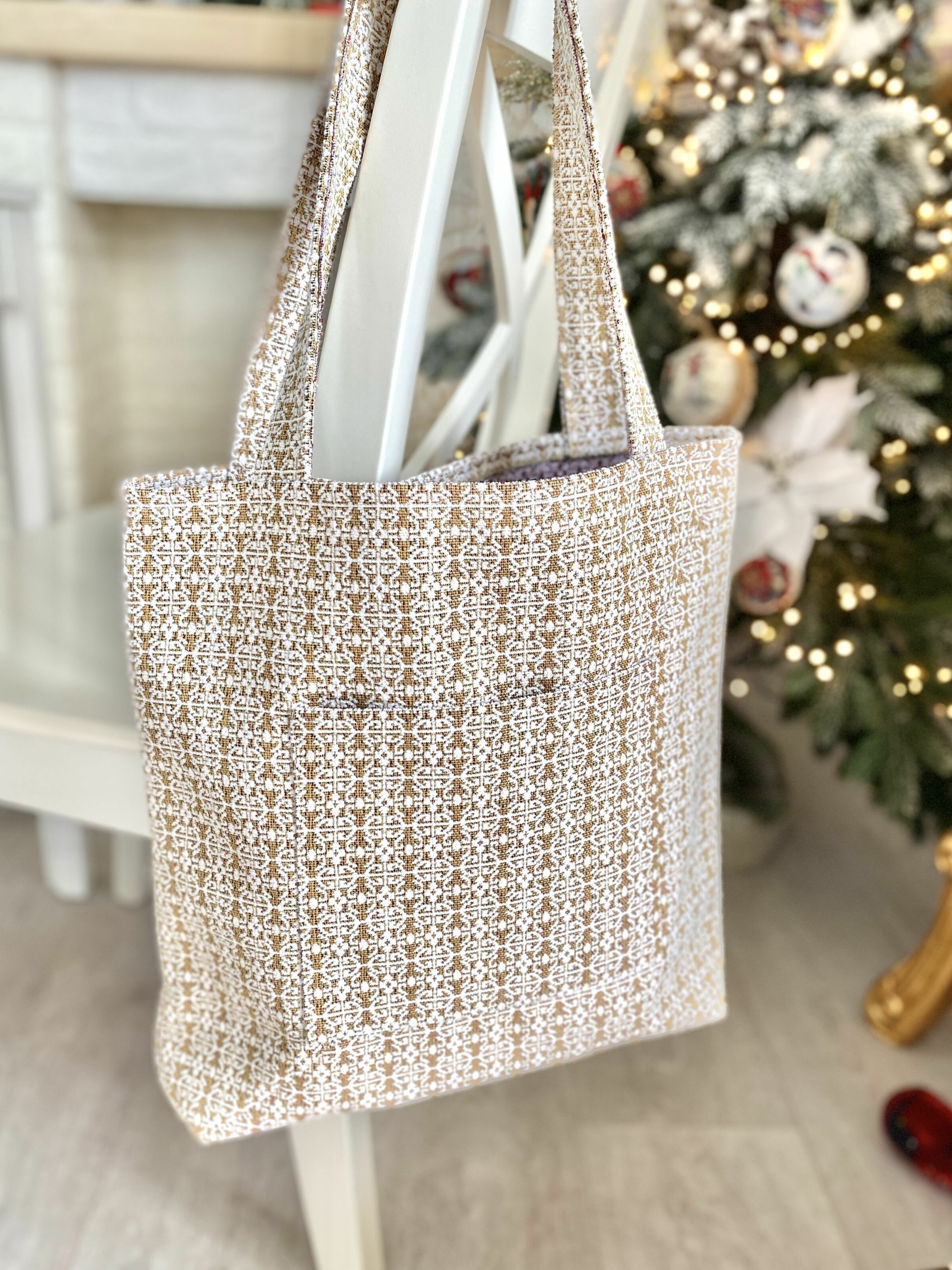 Сумка гобеленова BENASK-SM36 Limaso, 36x36, Квадратна, Новорічний, Без люрексу, з мікрофібою, 75% поліестер, 22% бавовна, 3% акрил, Гобелен - фото 2