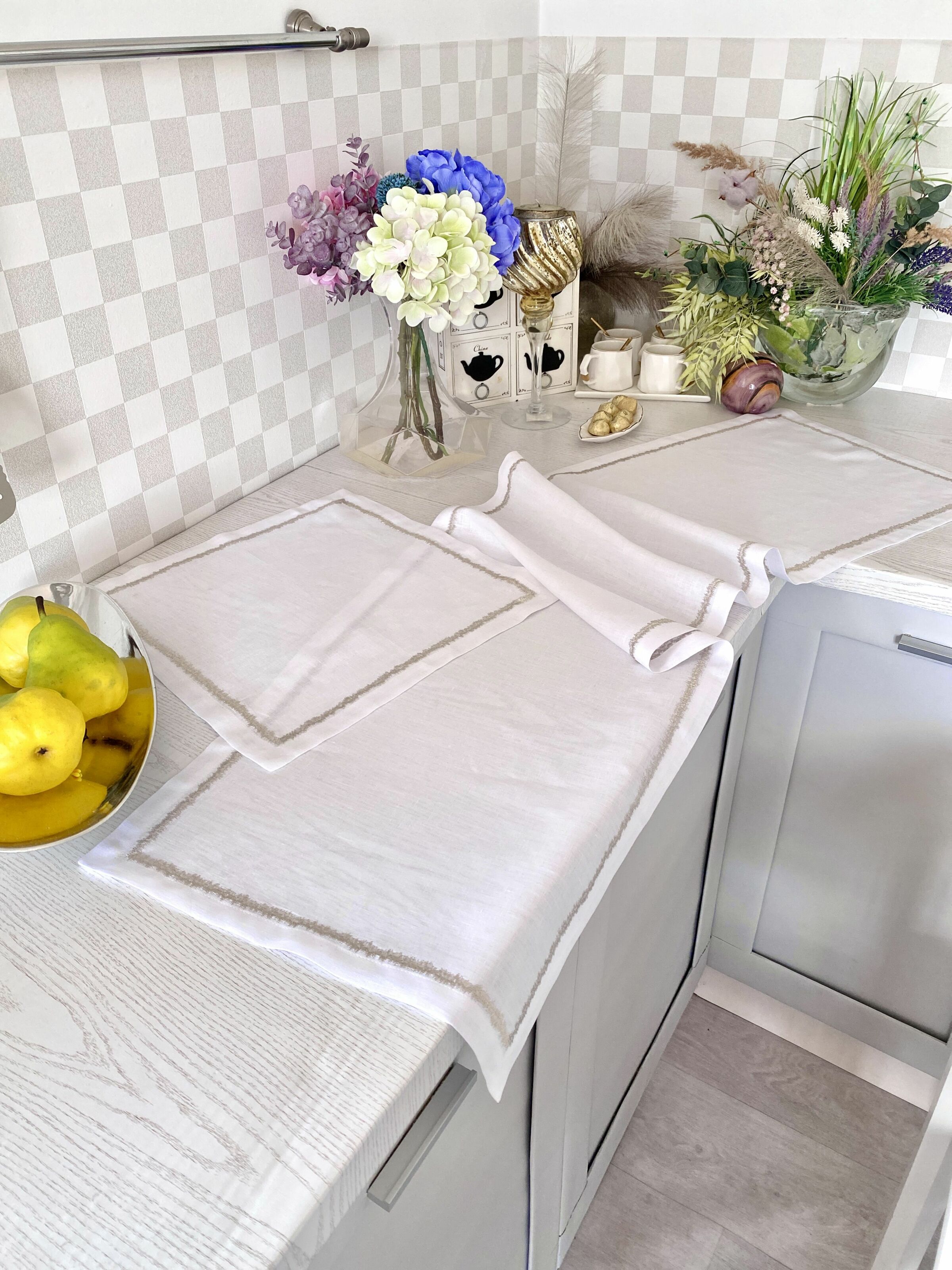 Доріжка на стіл з вишивкою SILVER, 40x140, Прямокутна, Повсякденний, Вишивка, 100% льон - фото 7