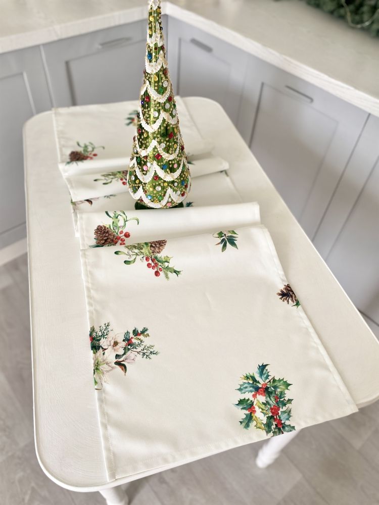 Доріжка з водовідштовхуючим покриттям NAVIDAD105, 40x155, Прямокутна, Новорічний, З водовідштовхуючим покриттям, 100% поліестер - фото 5