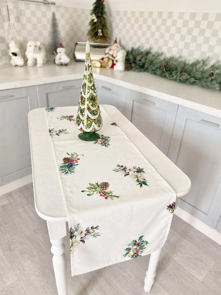 Доріжка з водовідштовхуючим покриттям NAVIDAD105, 40x155, Прямокутна, Новорічний, З водовідштовхуючим покриттям, 100% поліестер - фото 4