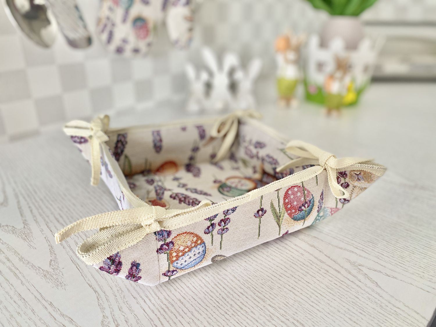 Хлібничка гобеленова EDEN1018B Limaso, 20x20x8, Квадратна, Великодній, Без люрексу, 75% поліестер, 22% бавовна, 3% акрил, Гобелен - фото 5
