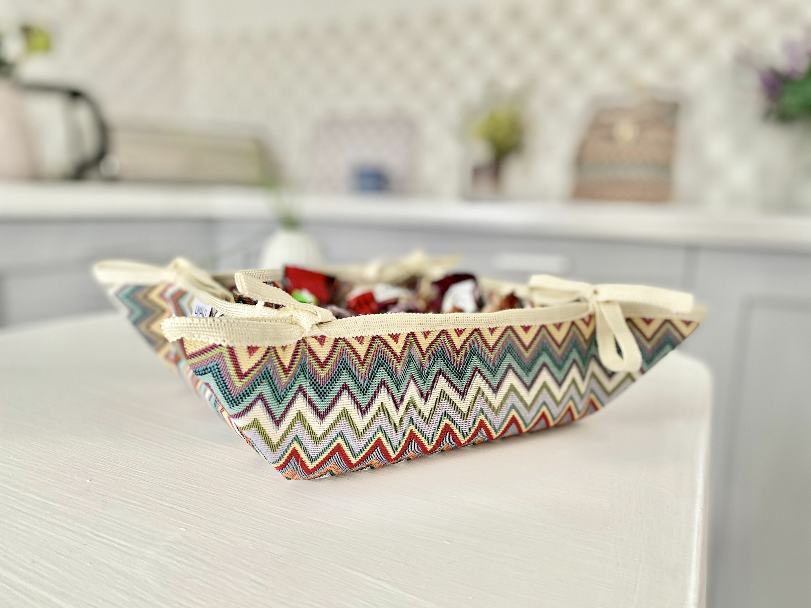 Хлібничка гобеленова GEO040 Limaso, 20x20x8, Квадратна, Повсякденний, Без люрексу, 75% поліестер, 22% бавовна, 3% акрил, Гобелен - фото 3