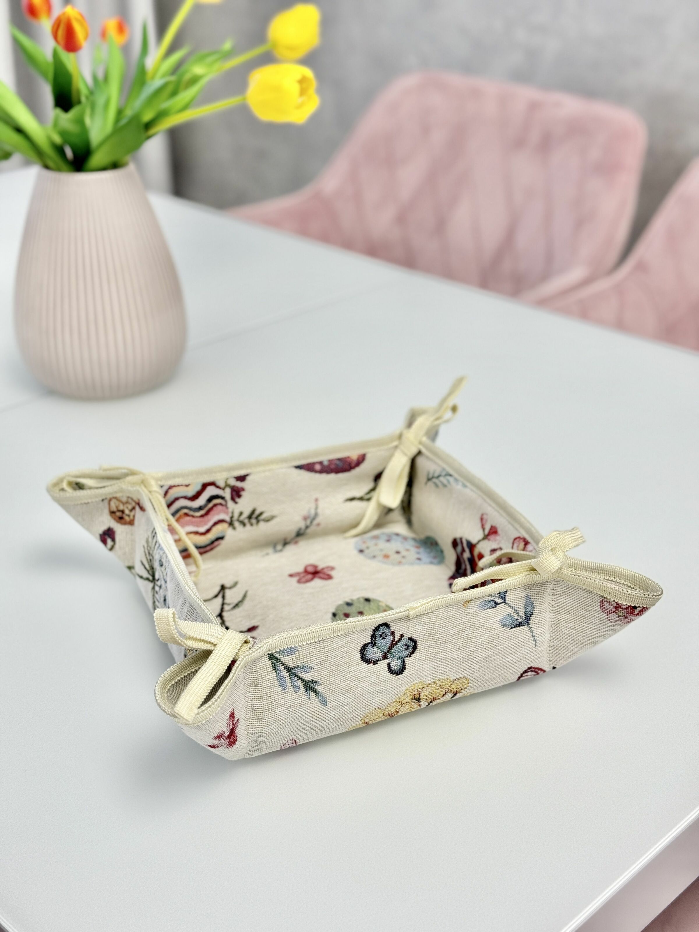 Хлібничка гобеленова EDEN FLY Limaso, 20x20x8, Квадратна, Великодній, Без люрексу, 40% поліестер, 60% бавовна, Гобелен - фото 2