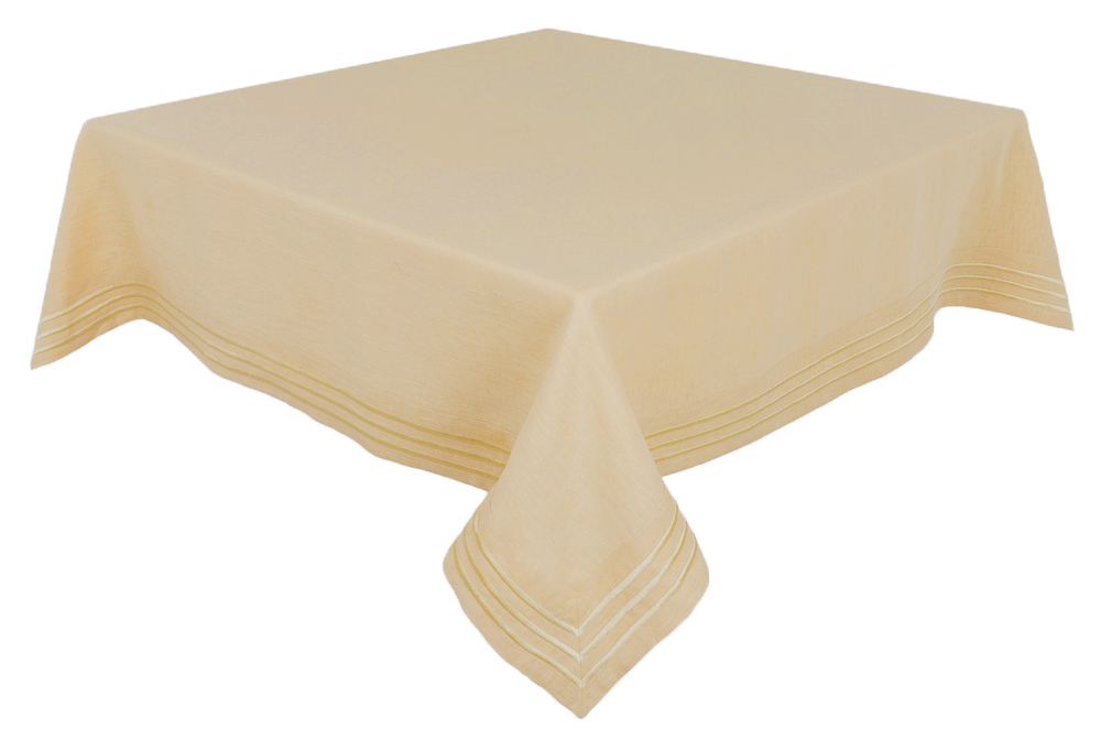 Скатертина лляна SKLB45, 140x140, Квадратна, Однотонний, Вишивка, 100% льон
