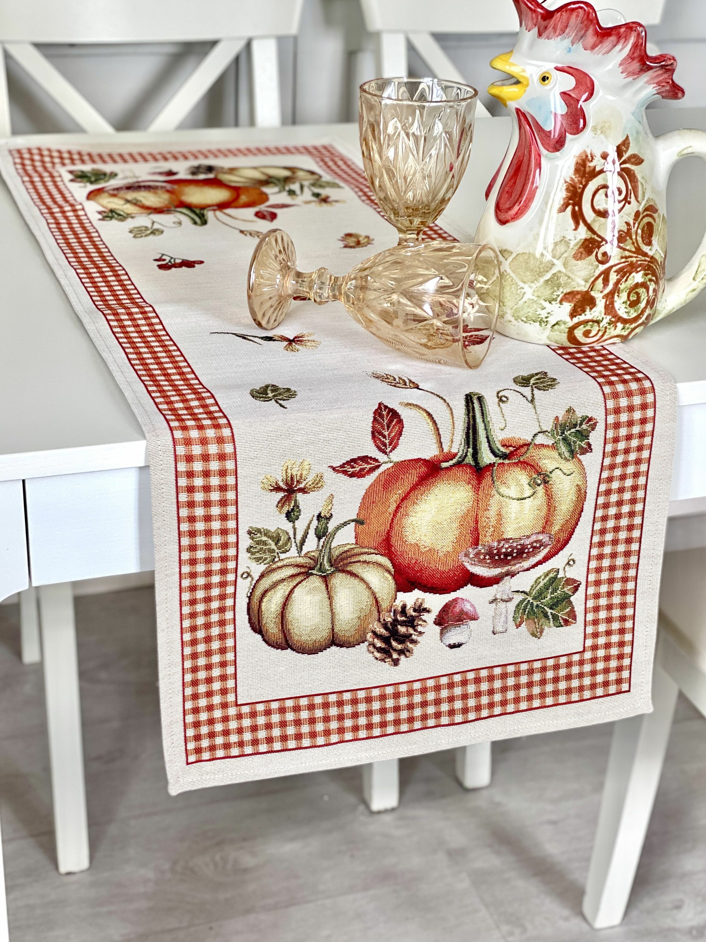 Доріжка гобеленова OCTUBRE Limaso, 45x140, 140, 45, Прямокутна, Осінній, Без люрексу, 60% поліестер, 24% бавовна, 16% акрил, Гобелен - фото 6